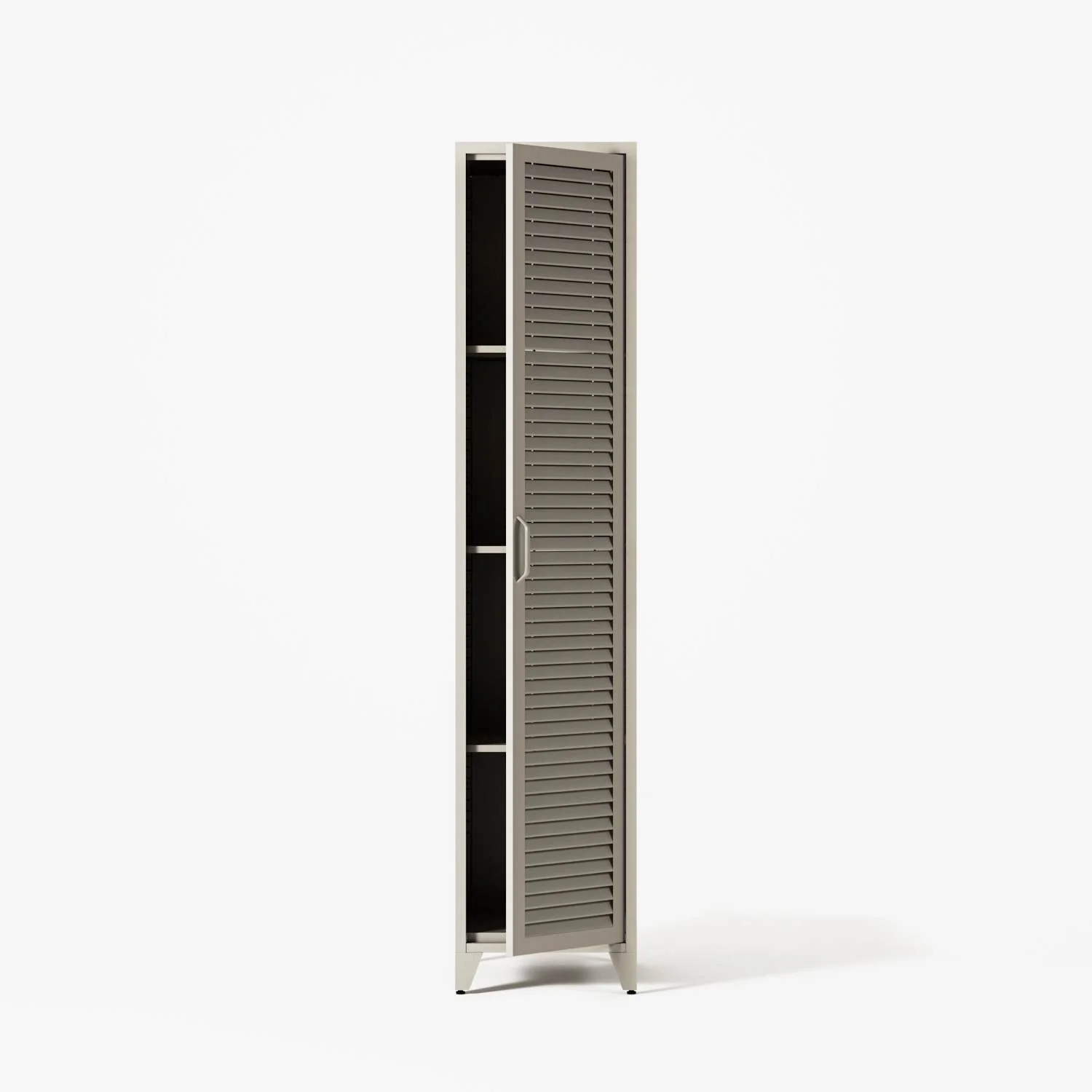 Mandarin - One Door Wardrobe - Left - Pebble - Image 2