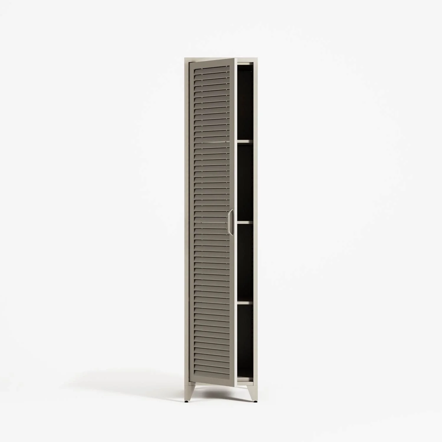 Mandarin - One Door Wardrobe - Right - Pebble - Image 2