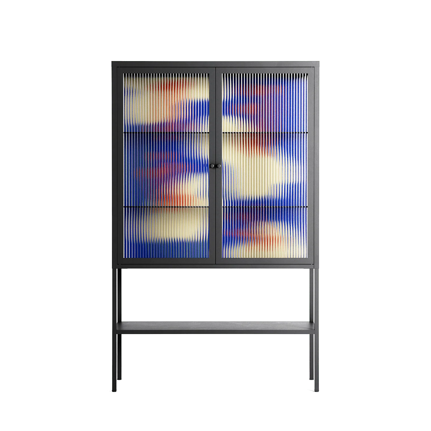 Meadow - Loft Cabinet - Magda March - Antracite - Reeded glass