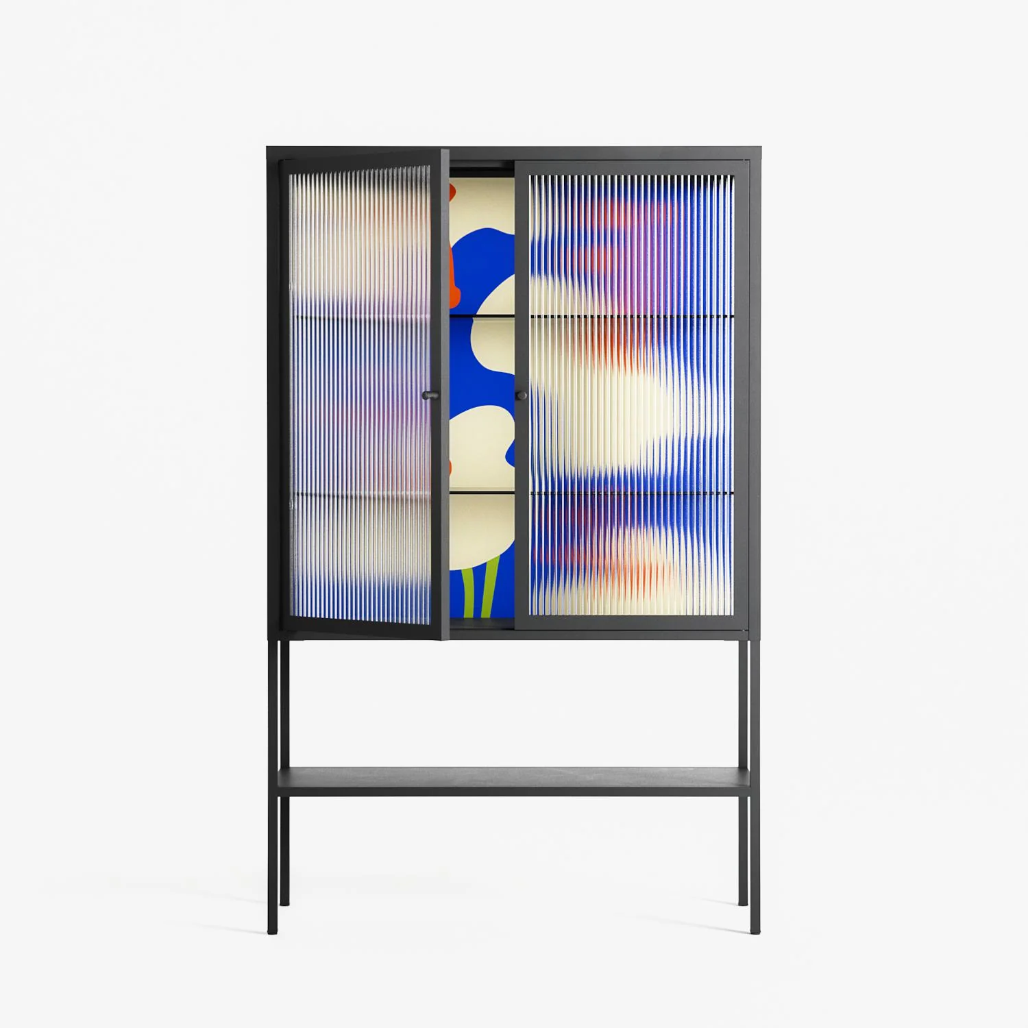 Meadow - Loft Cabinet - Magda March - Antracite - Reeded glass - Image 2
