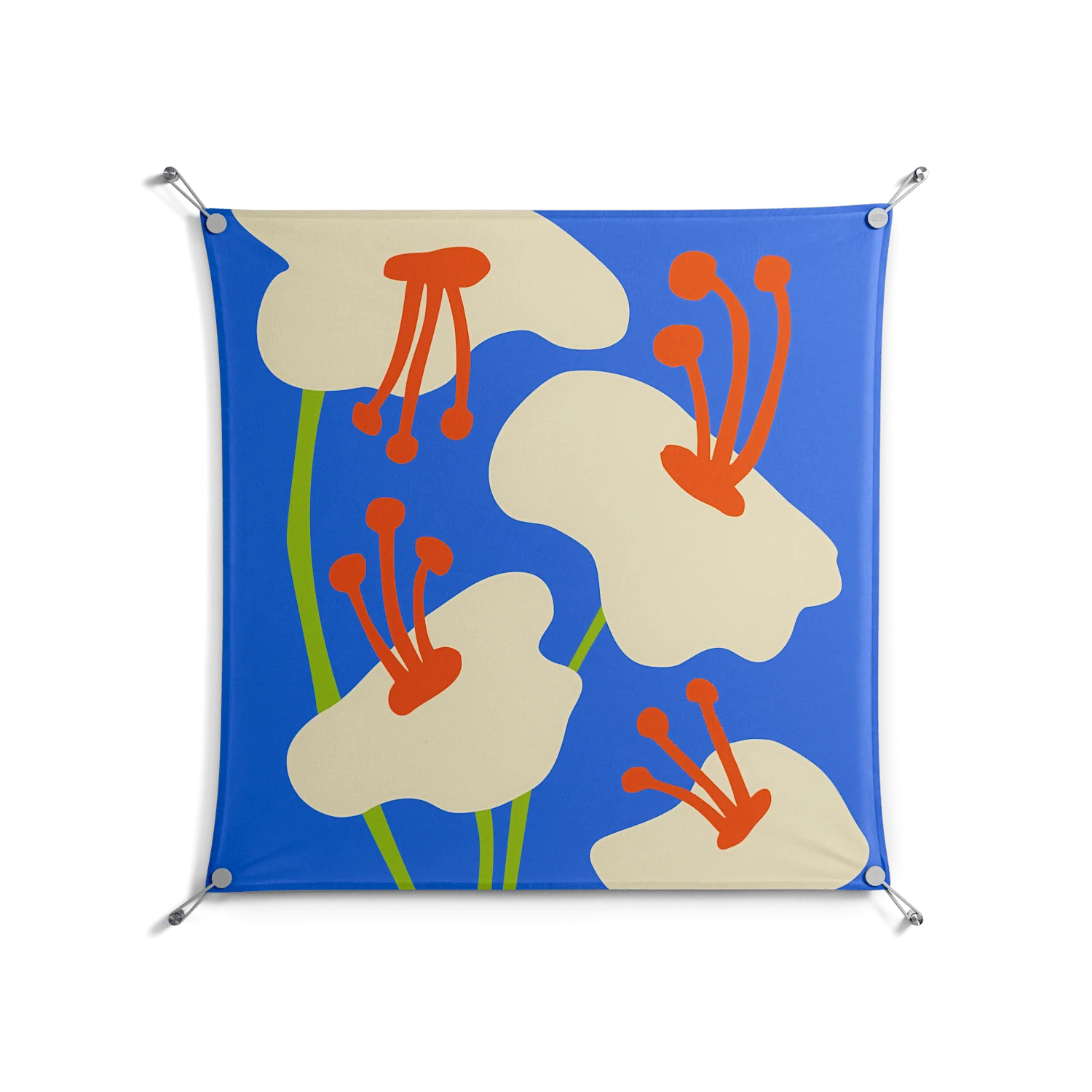 Meadow - Work On Wall - Magda March - Silver - 90 x 90 cm
