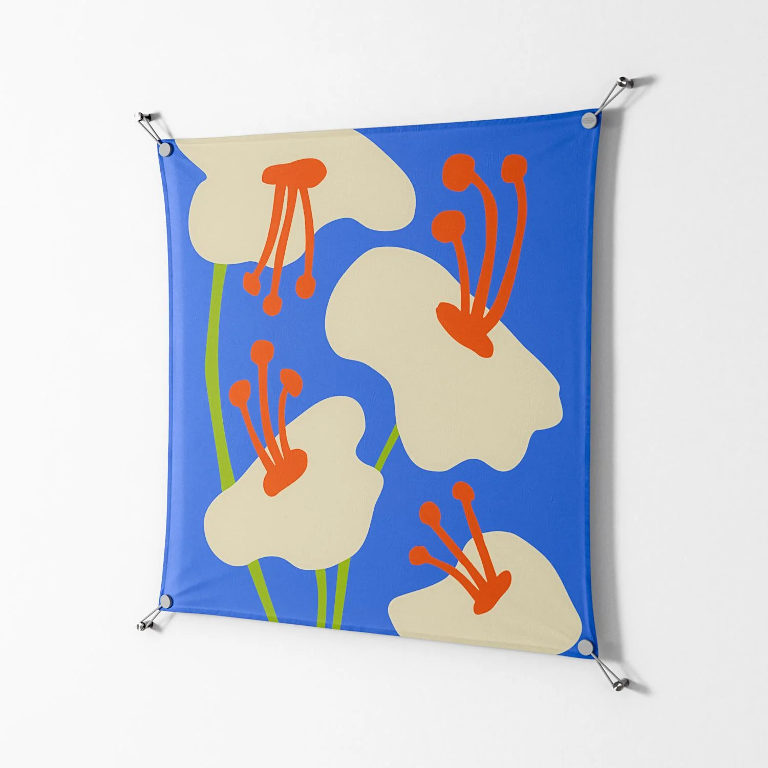Meadow - Work On Wall - Magda March - Silver - 90 x 90 cm - Image 2