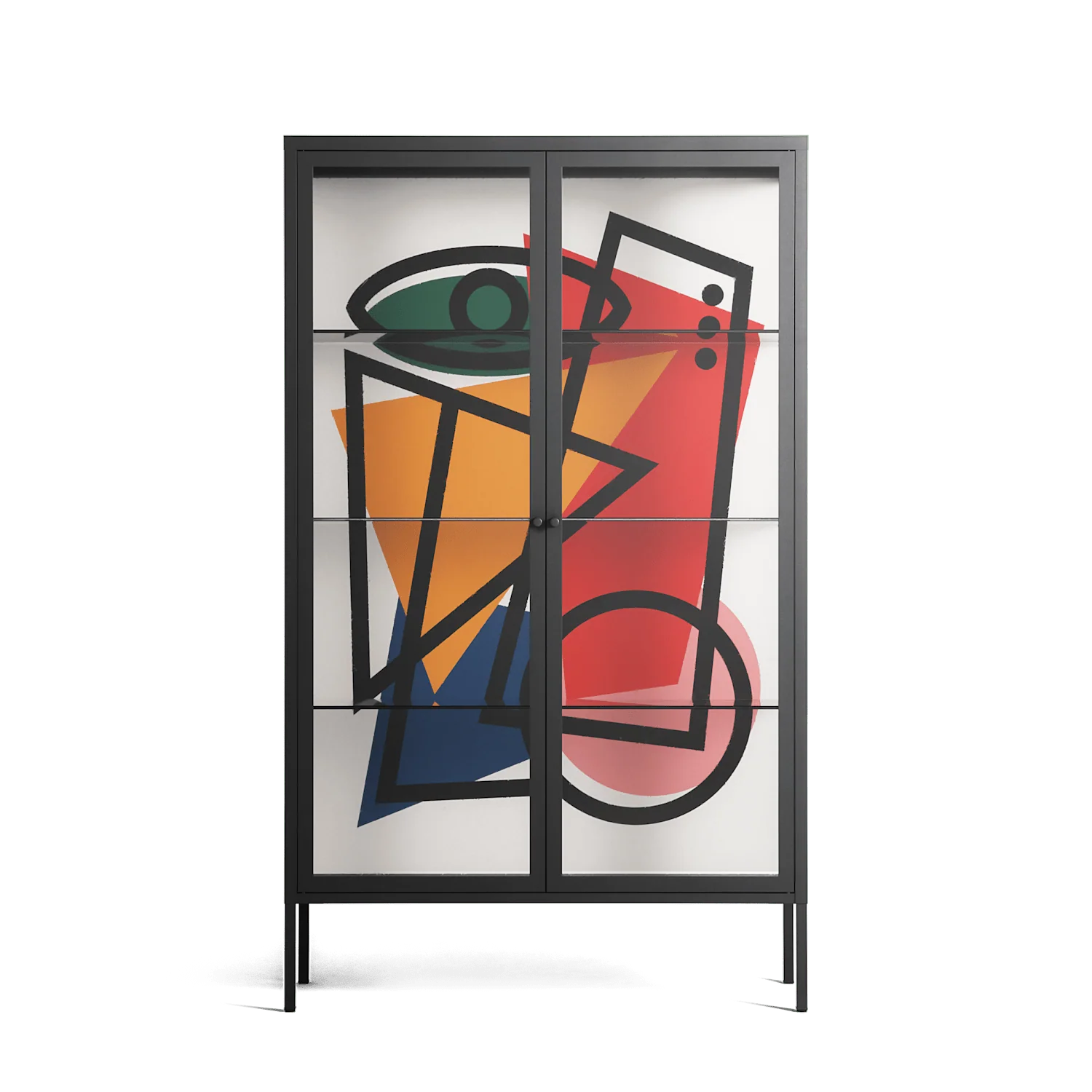 Misplaced - Cabinet - Vratislav Pecka - Antracite - Clear glass
