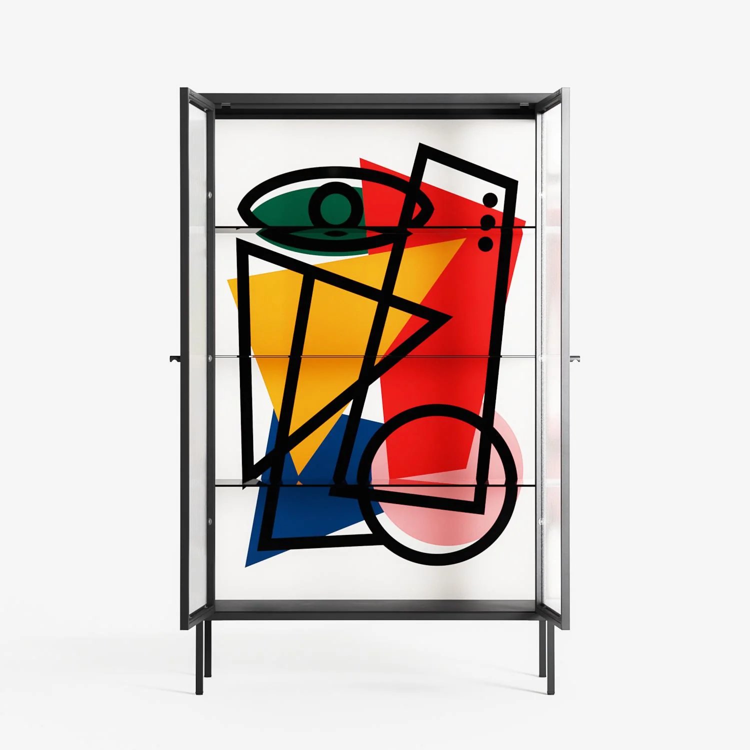 Misplaced - Cabinet - Vratislav Pecka - Antracite - Reeded glass - Image 3