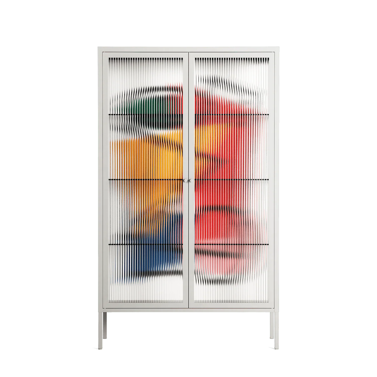 Misplaced - Cabinet - Vratislav Pecka - Chalk - Reeded glass