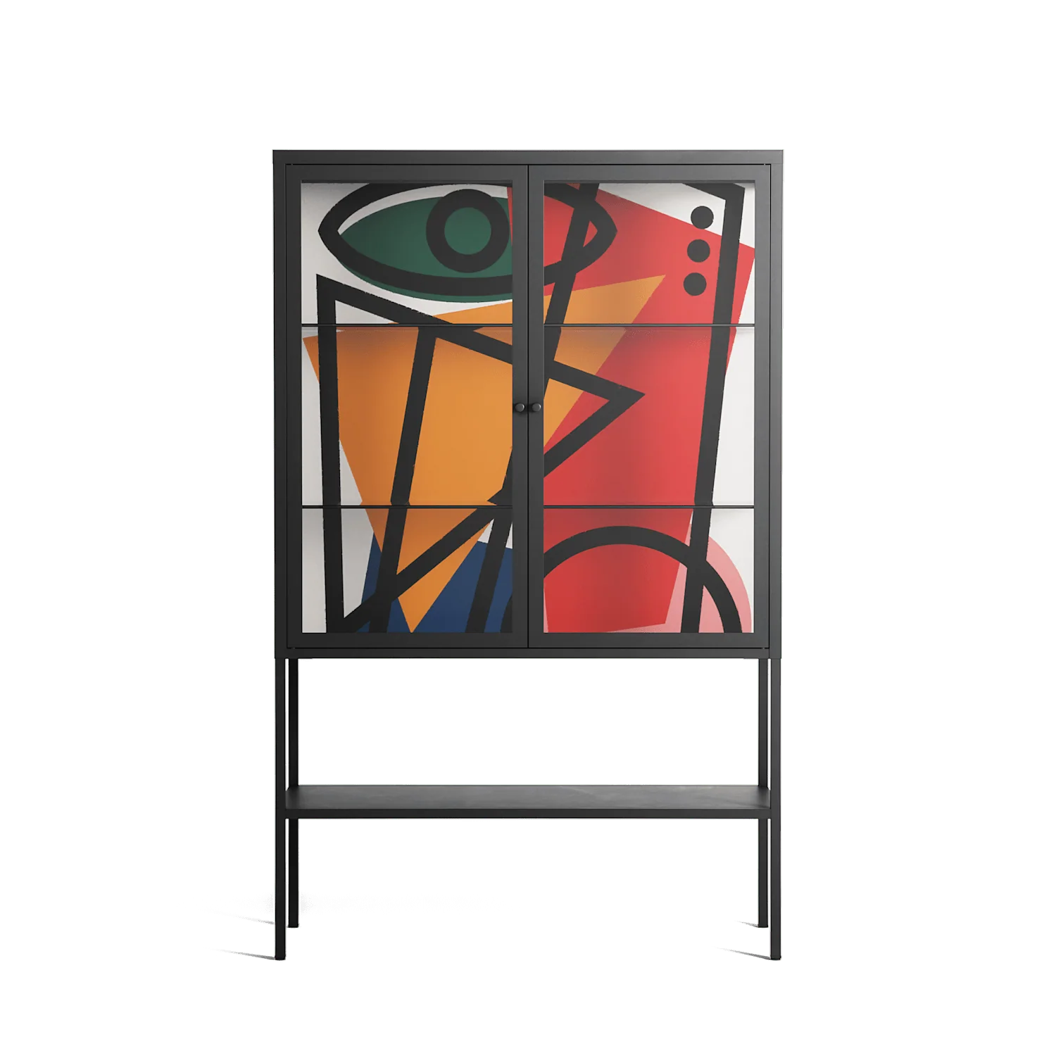 Misplaced - Loft Cabinet - Vratislav Pecka - Antracite - Clear glass