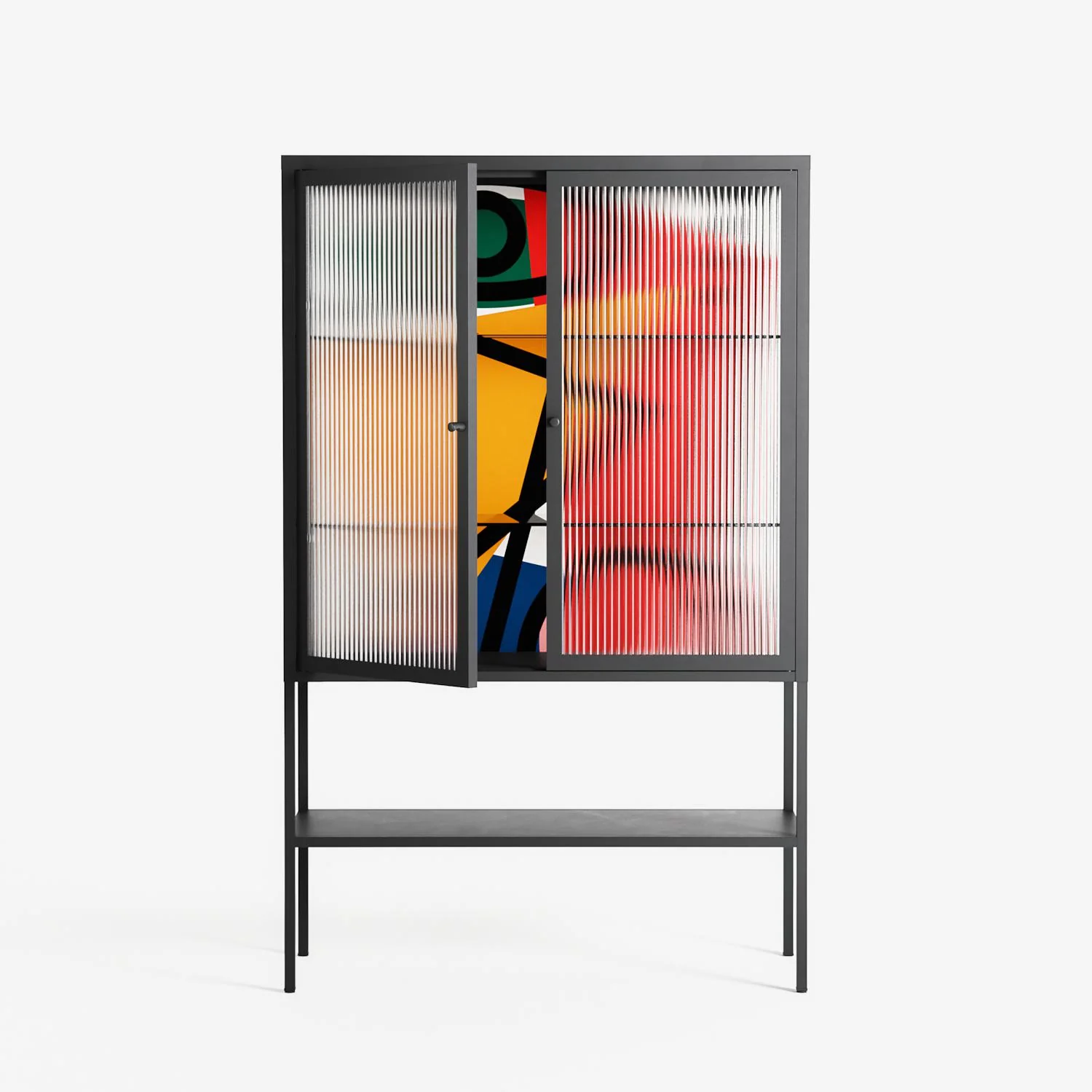 Misplaced - Loft Cabinet - Vratislav Pecka - Antracite - Reeded glass - Image 2