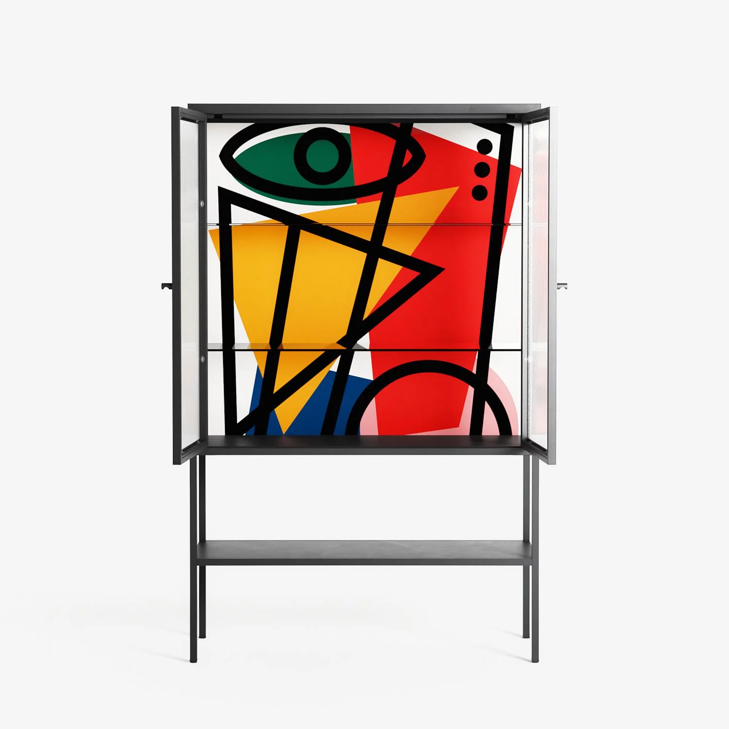 Misplaced - Loft Cabinet - Vratislav Pecka - Antracite - Reeded glass - Image 3