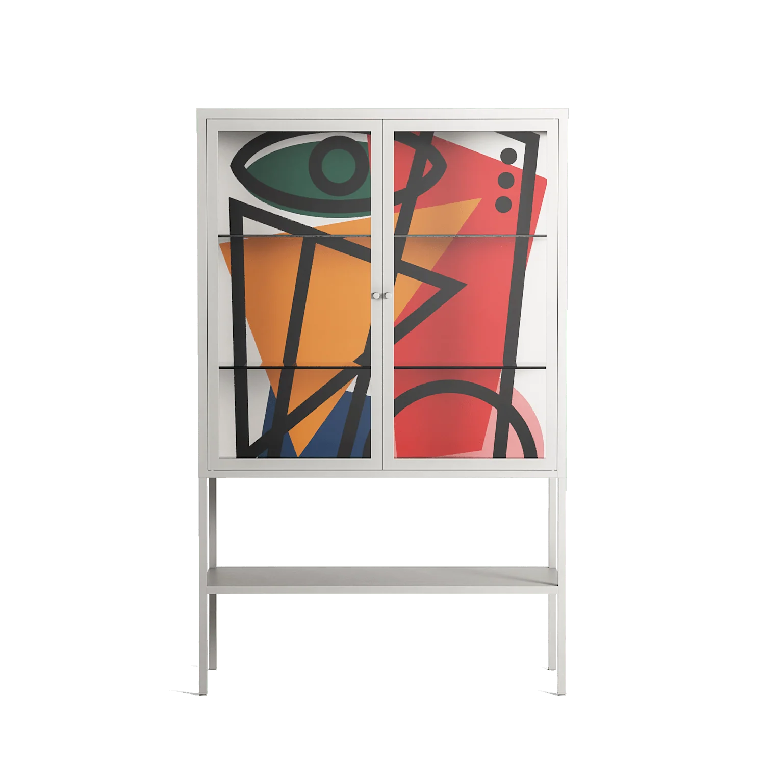 Misplaced - Loft Cabinet - Vratislav Pecka - Chalk - Clear glass