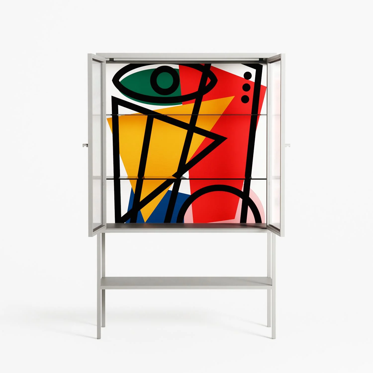Misplaced - Loft Cabinet - Vratislav Pecka - Chalk - Reeded glass - Image 3
