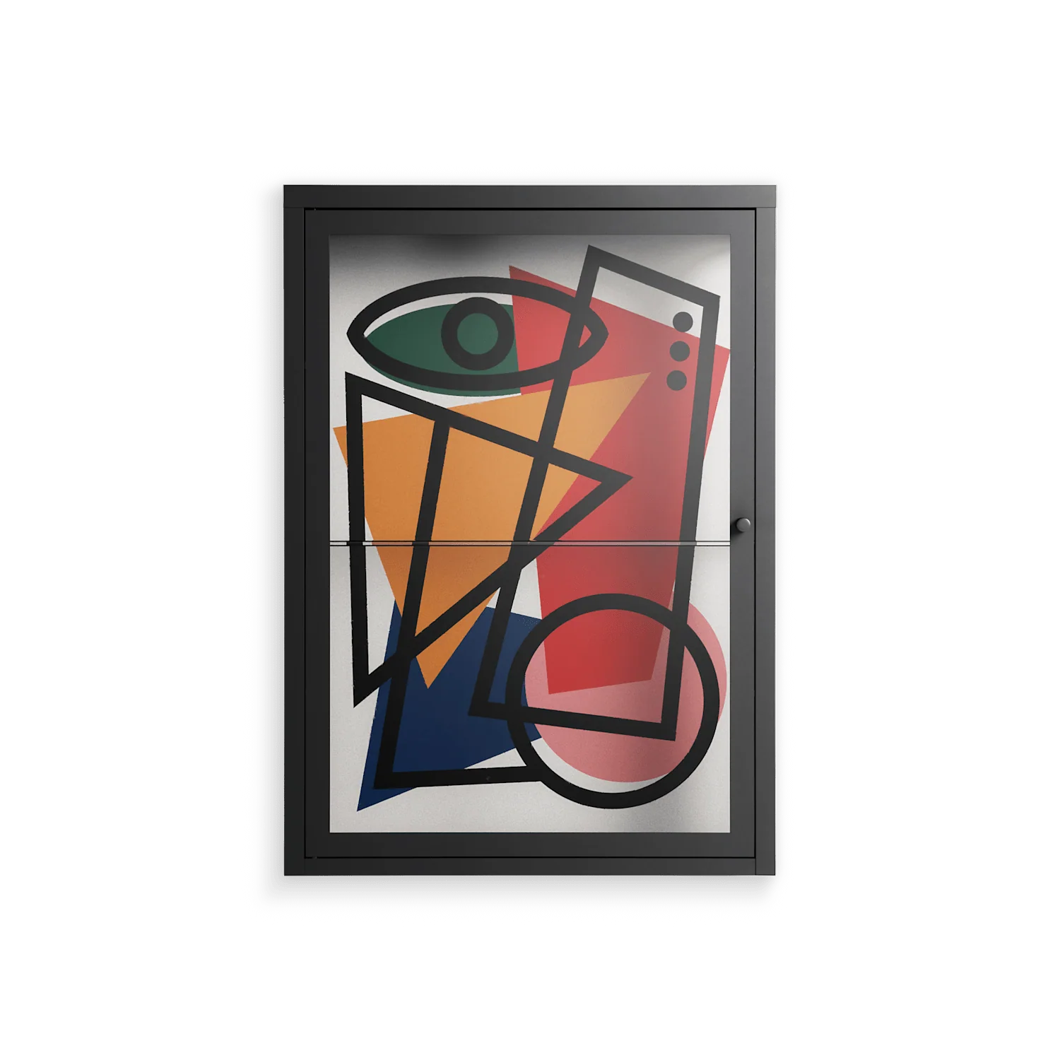 Misplaced - Wall Cabinet - Vratislav Pecka - Antracite - Clear glass