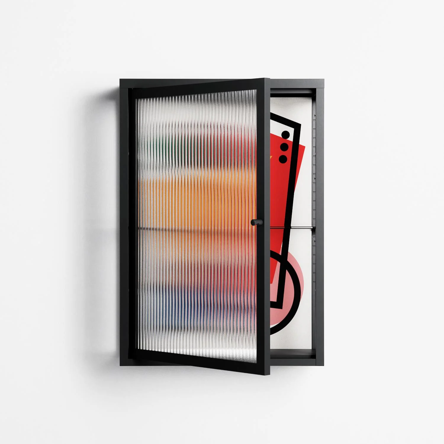 Misplaced - Wall Cabinet - Vratislav Pecka - Antracite - Reeded glass - Image 2
