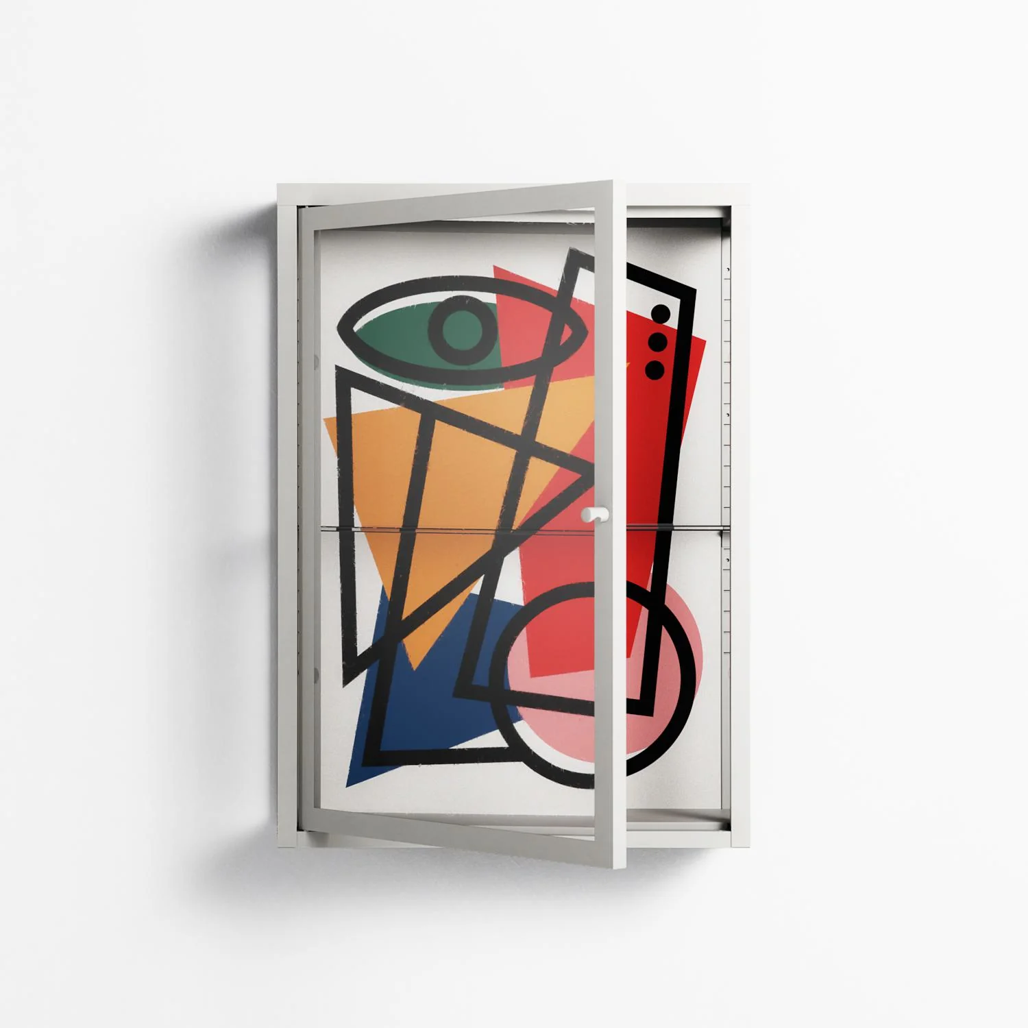 Misplaced - Wall Cabinet - Vratislav Pecka - Chalk - Clear glass - Image 2