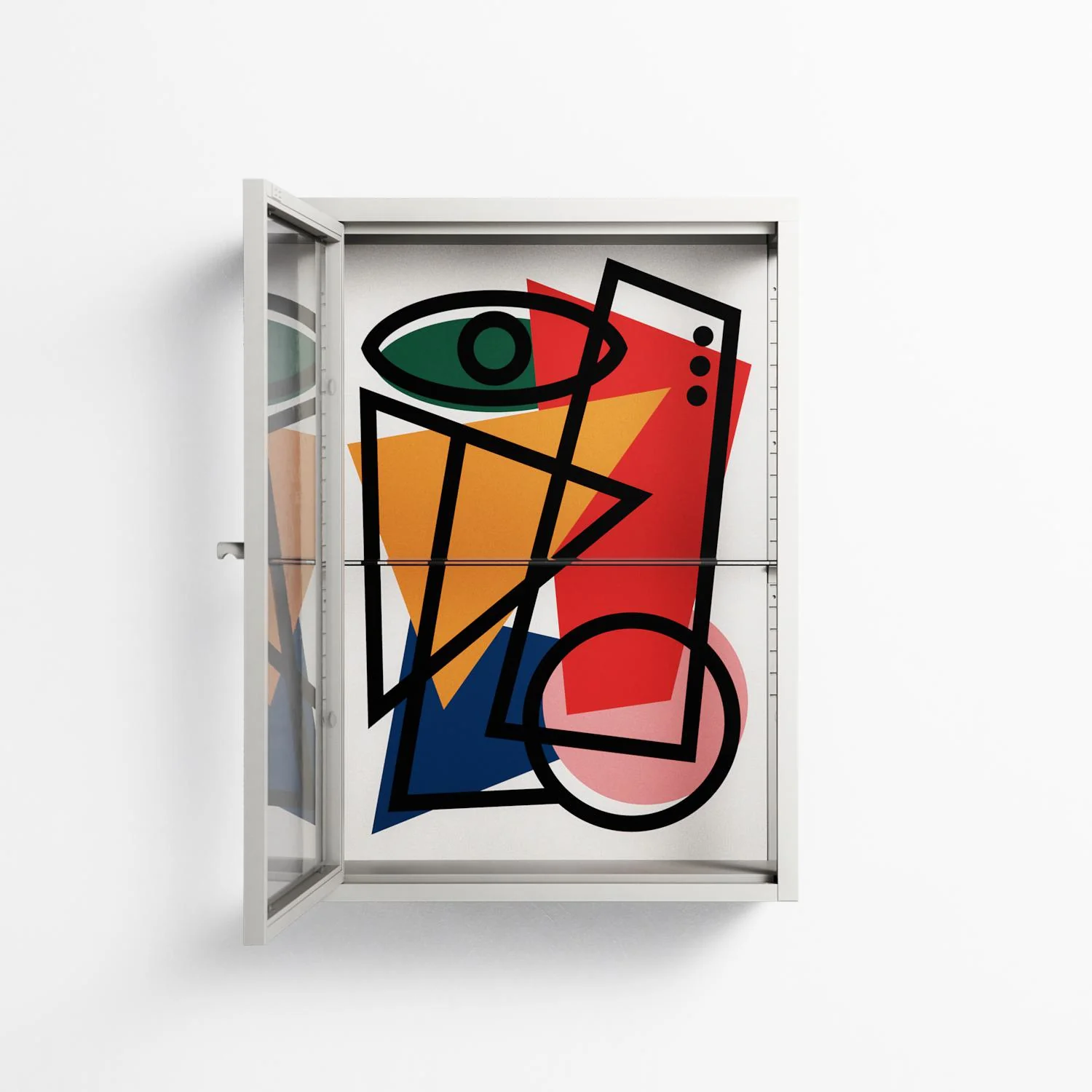 Misplaced - Wall Cabinet - Vratislav Pecka - Chalk - Clear glass - Image 3