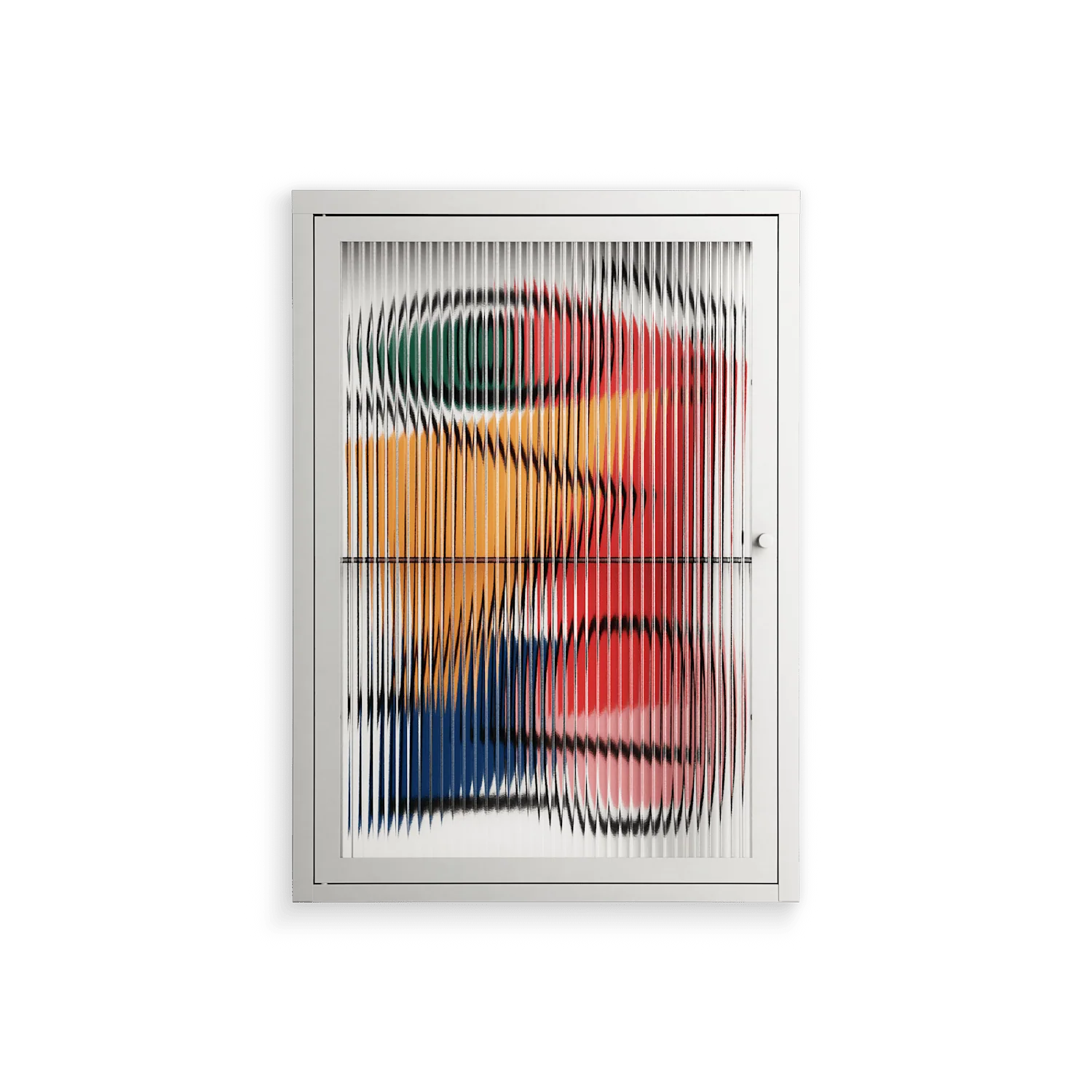Misplaced - Wall Cabinet - Vratislav Pecka - Chalk - Reeded glass