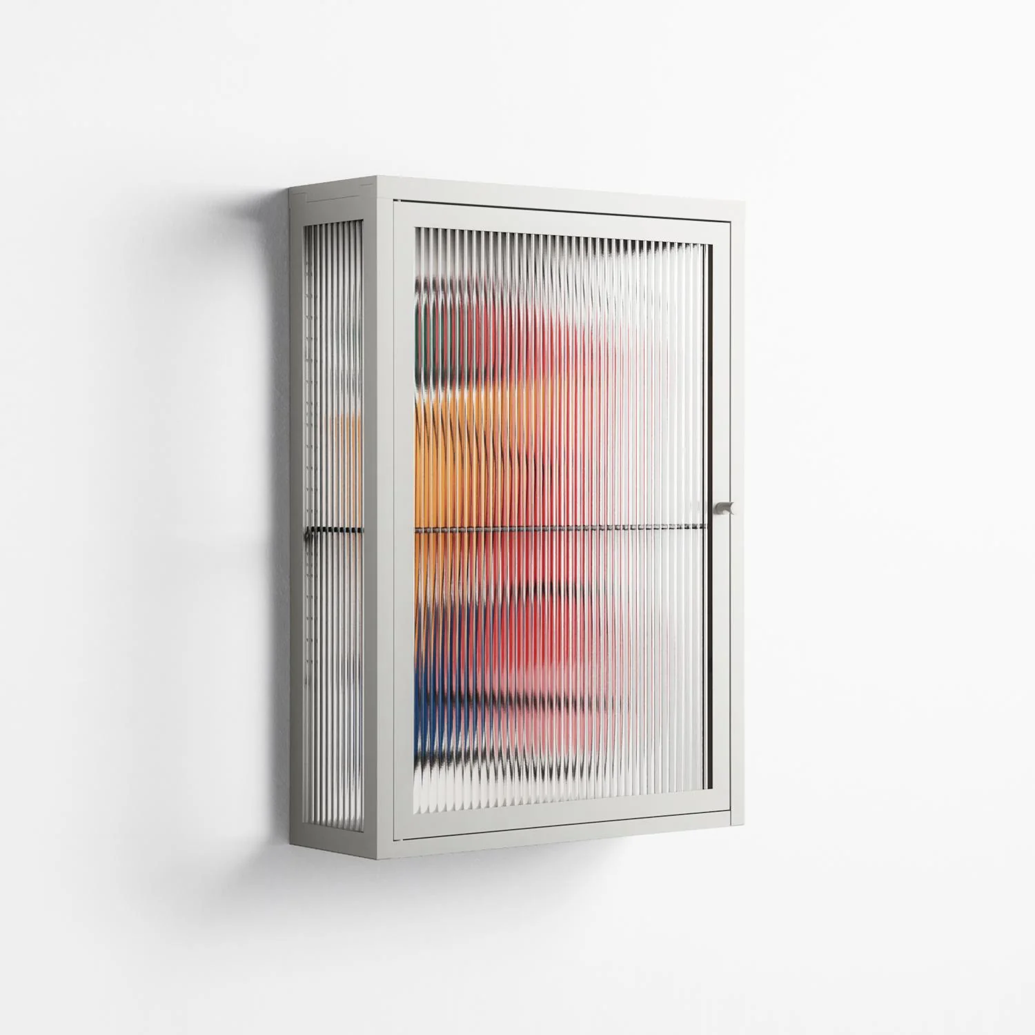 Misplaced - Wall Cabinet - Vratislav Pecka - Chalk - Reeded glass - Image 4