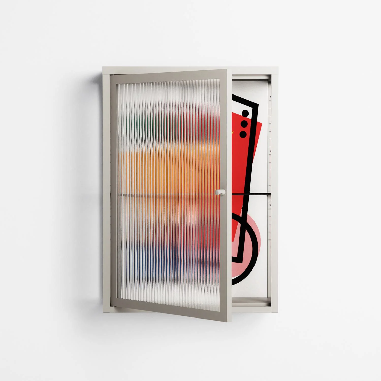 Misplaced - Wall Cabinet - Vratislav Pecka - Pebble - Reeded glass - Image 2