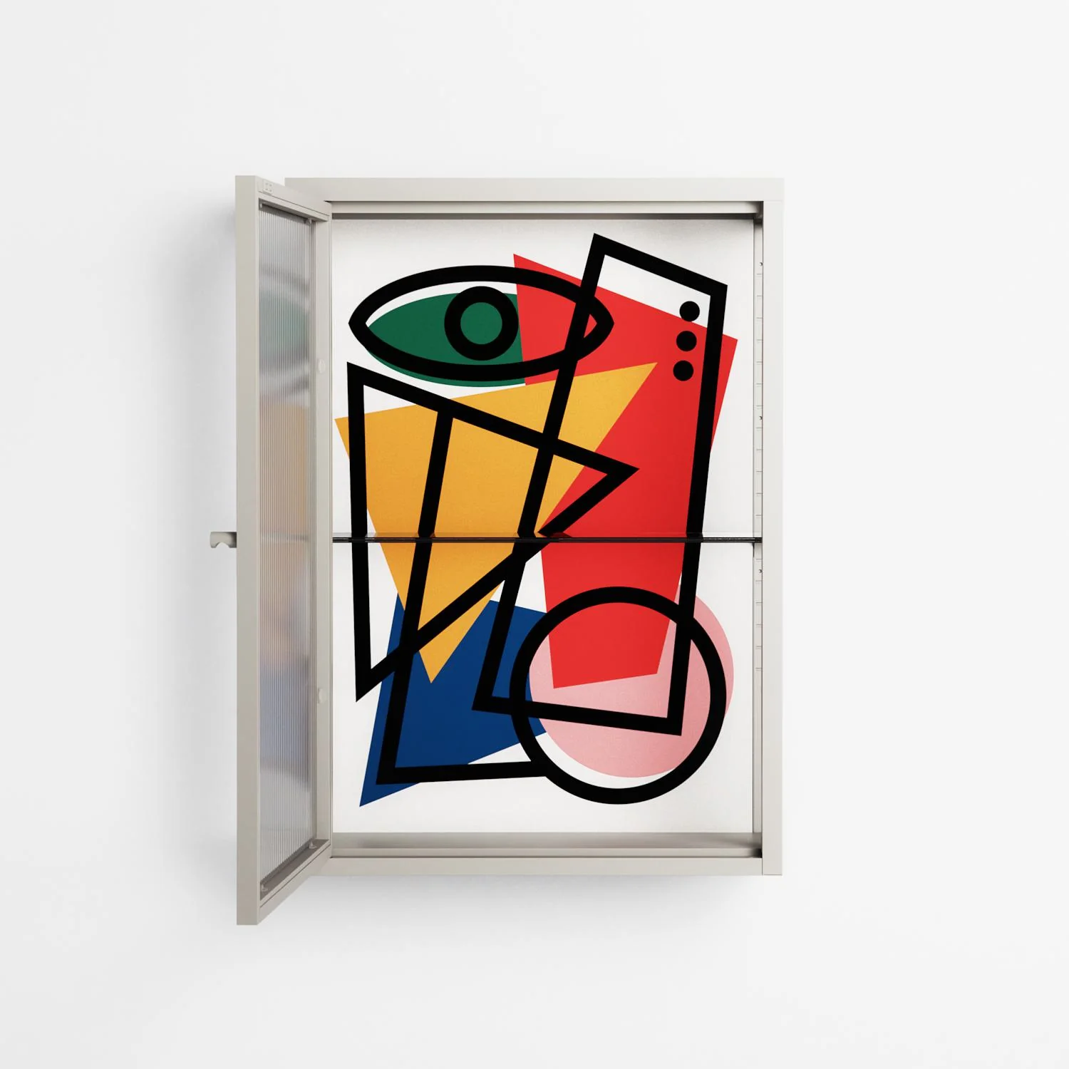 Misplaced - Wall Cabinet - Vratislav Pecka - Pebble - Reeded glass - Image 3
