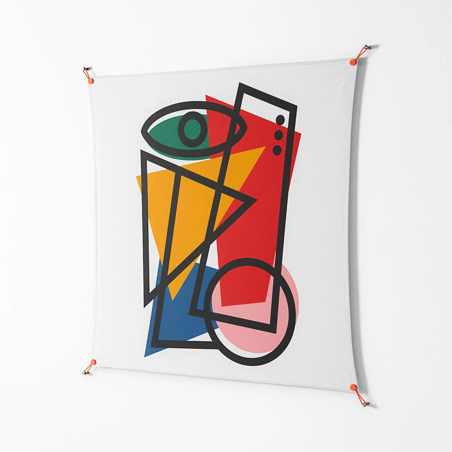 Misplaced - Work On Wall - Vratislav Pecka - Orange - 140 x 140 cm - Image 2