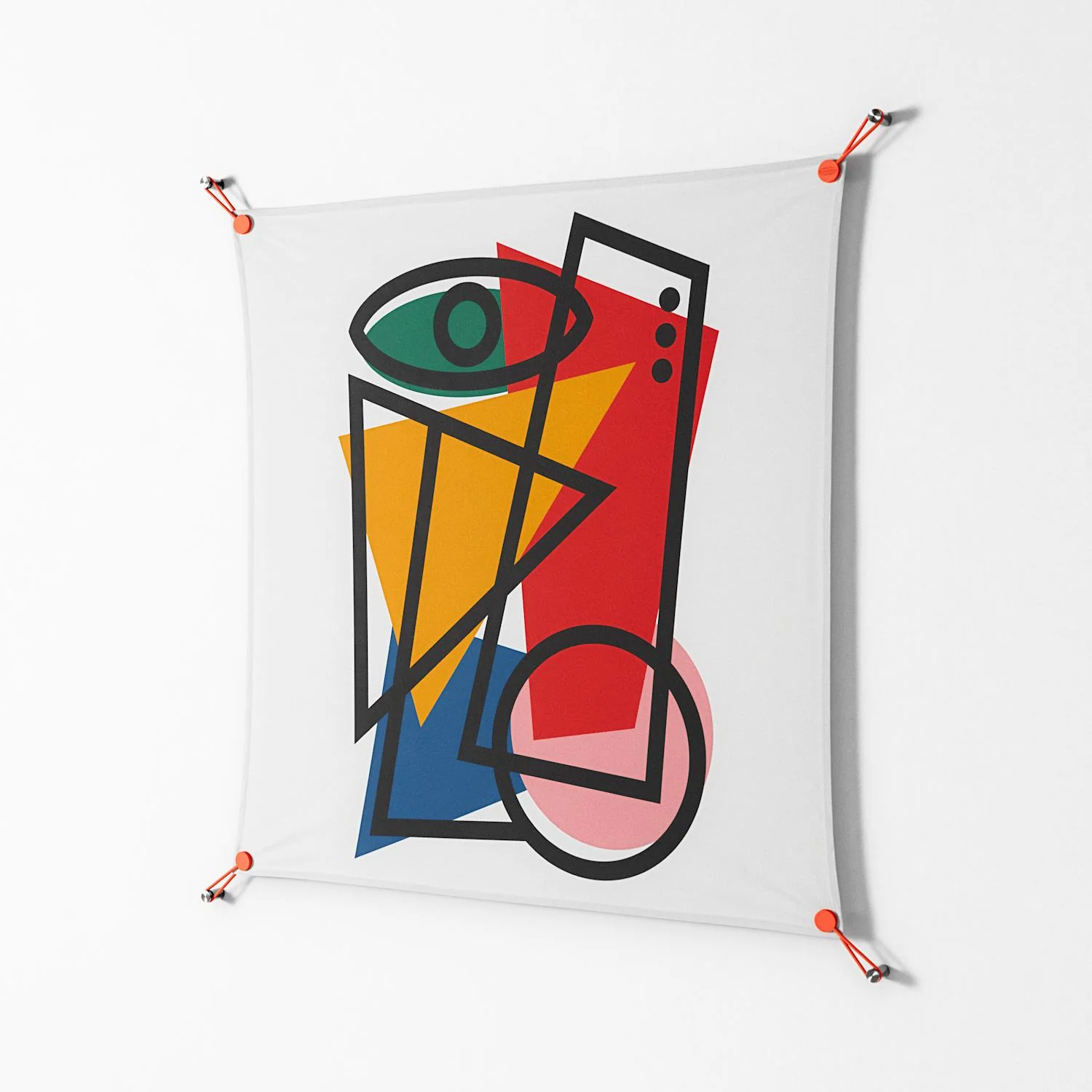 Misplaced - Work On Wall - Vratislav Pecka - Orange - 90 x 90 cm - Image 2