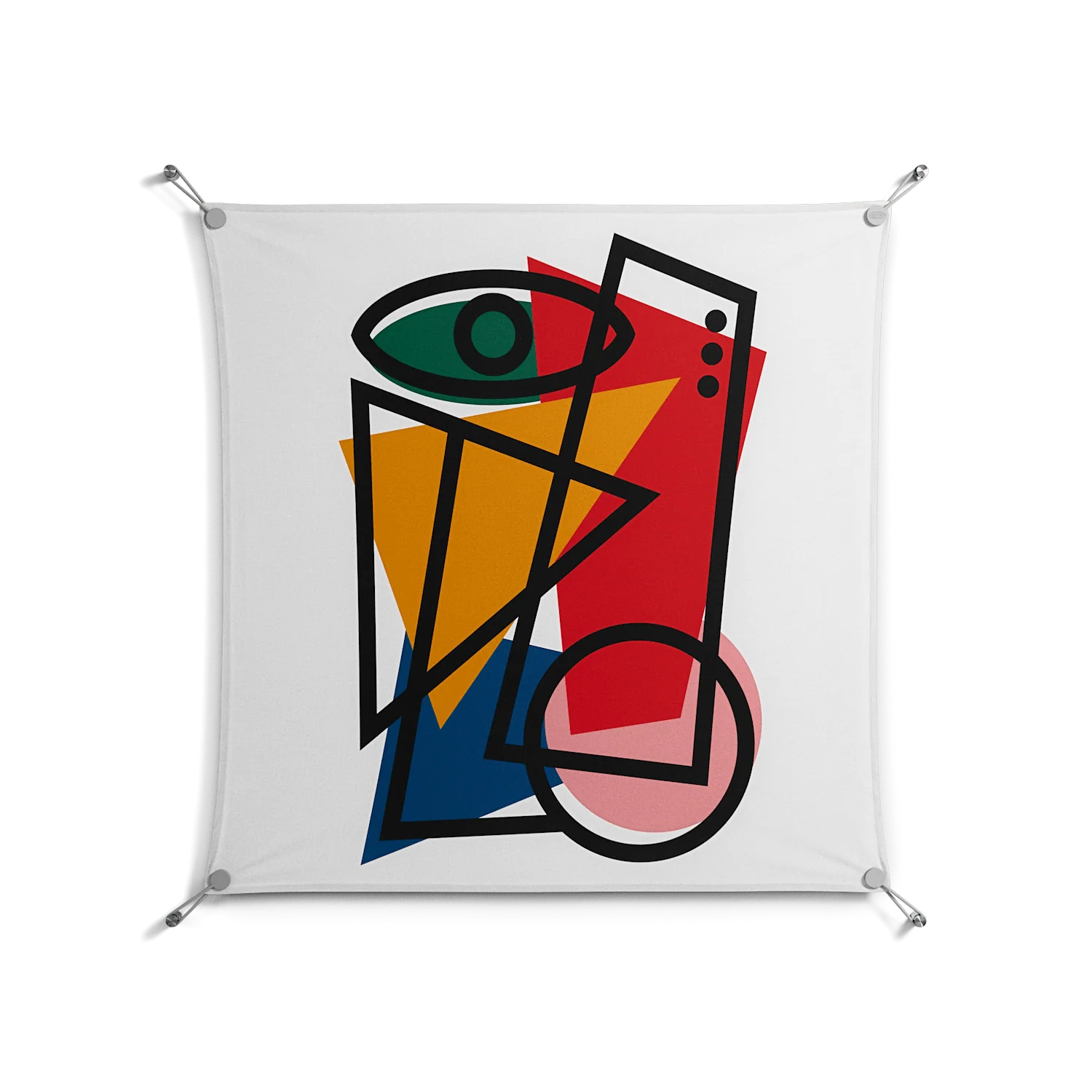 Misplaced - Work On Wall - Vratislav Pecka - Silver - 90 x 90 cm