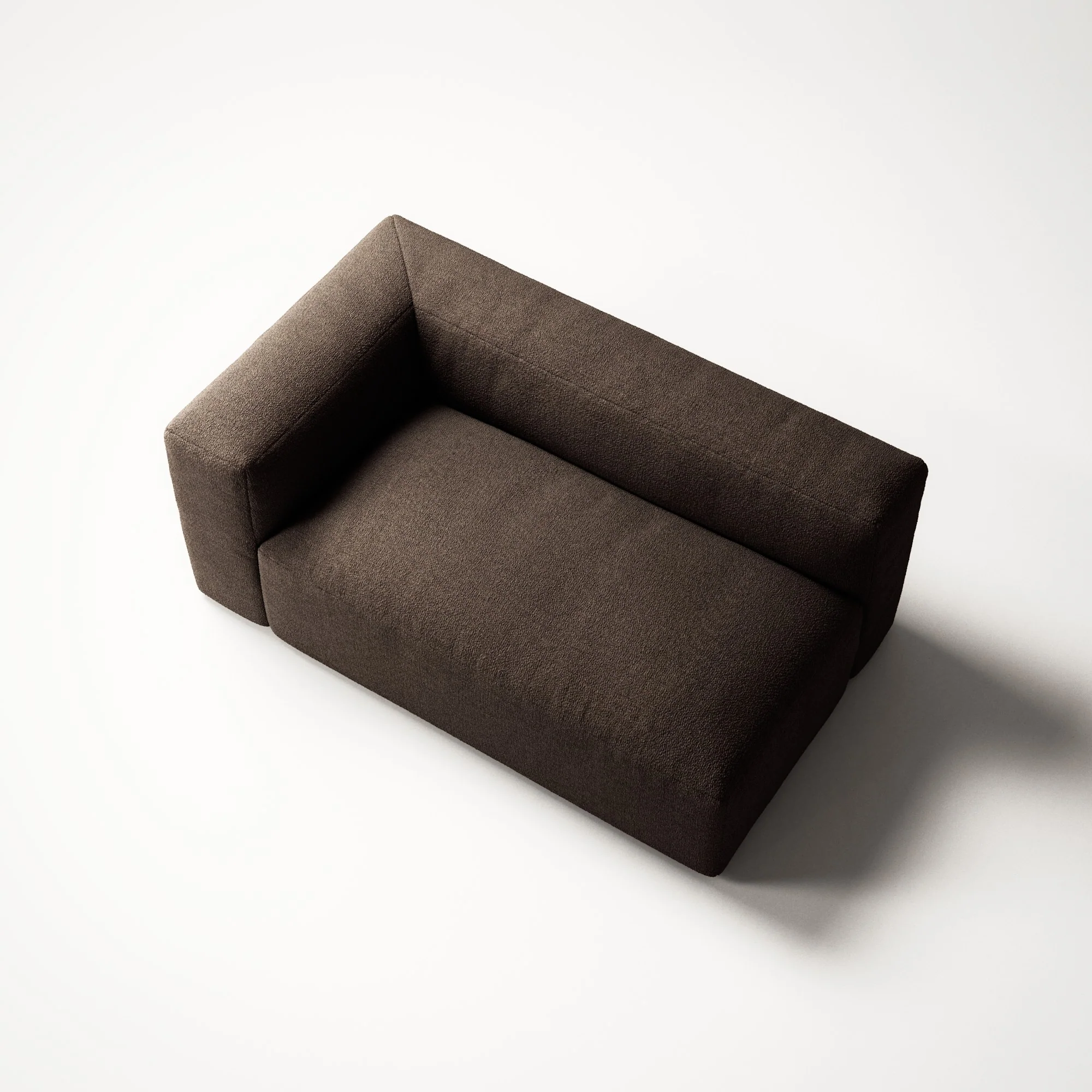 MONOLITH - 2 Seat - Left - Glint Bouclé Dark Brown - Image 4