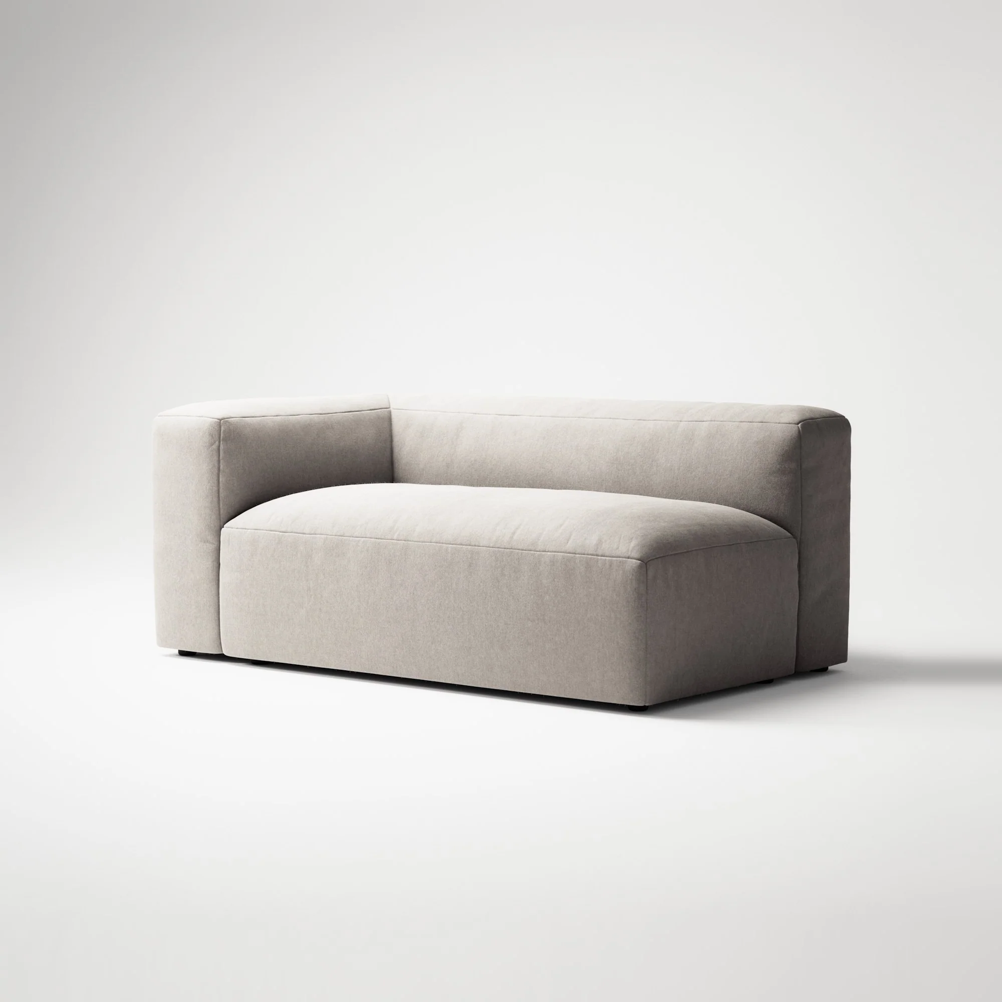 MONOLITH - 2 Seat - Left - Micro Chenille Grey Cream - Image 3