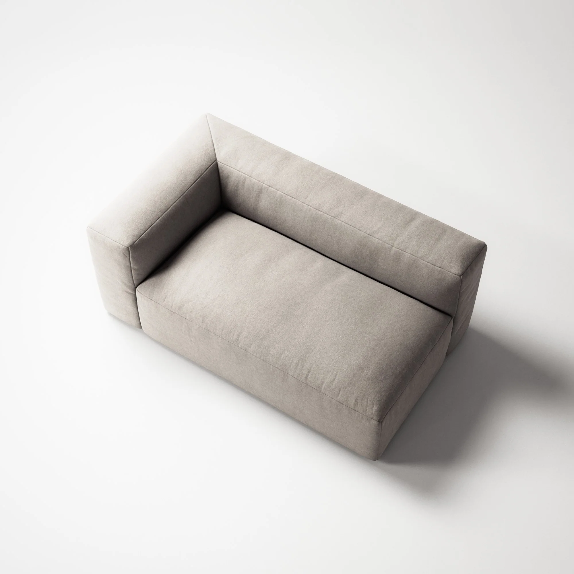 MONOLITH - 2 Seat - Left - Micro Chenille Grey Cream - Image 4