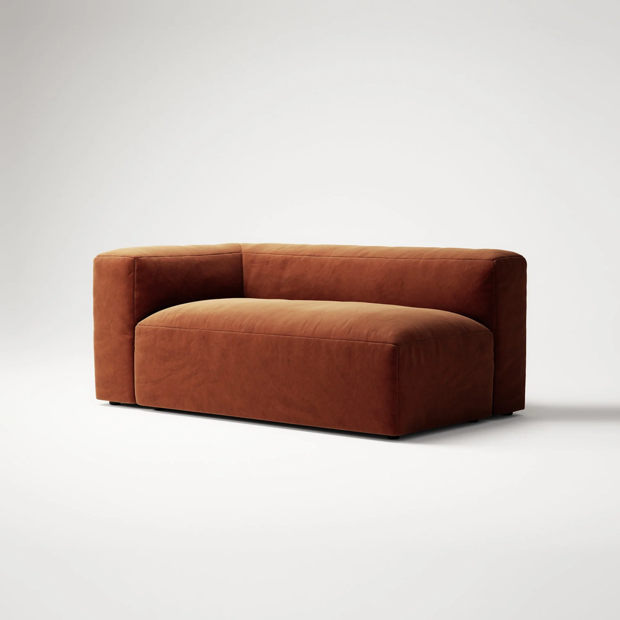 MONOLITH - 2 Seat - Left - Soft Matte Velvet Rust Orange - Image 3