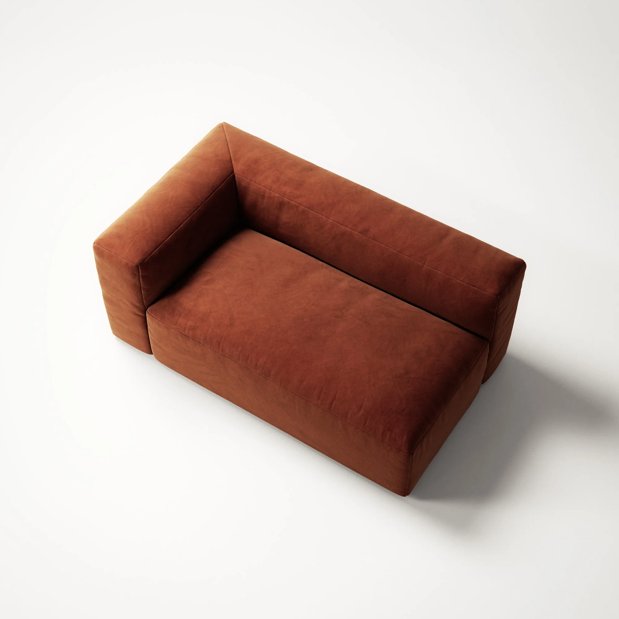MONOLITH - 2 Seat - Left - Soft Matte Velvet Rust Orange - Image 4