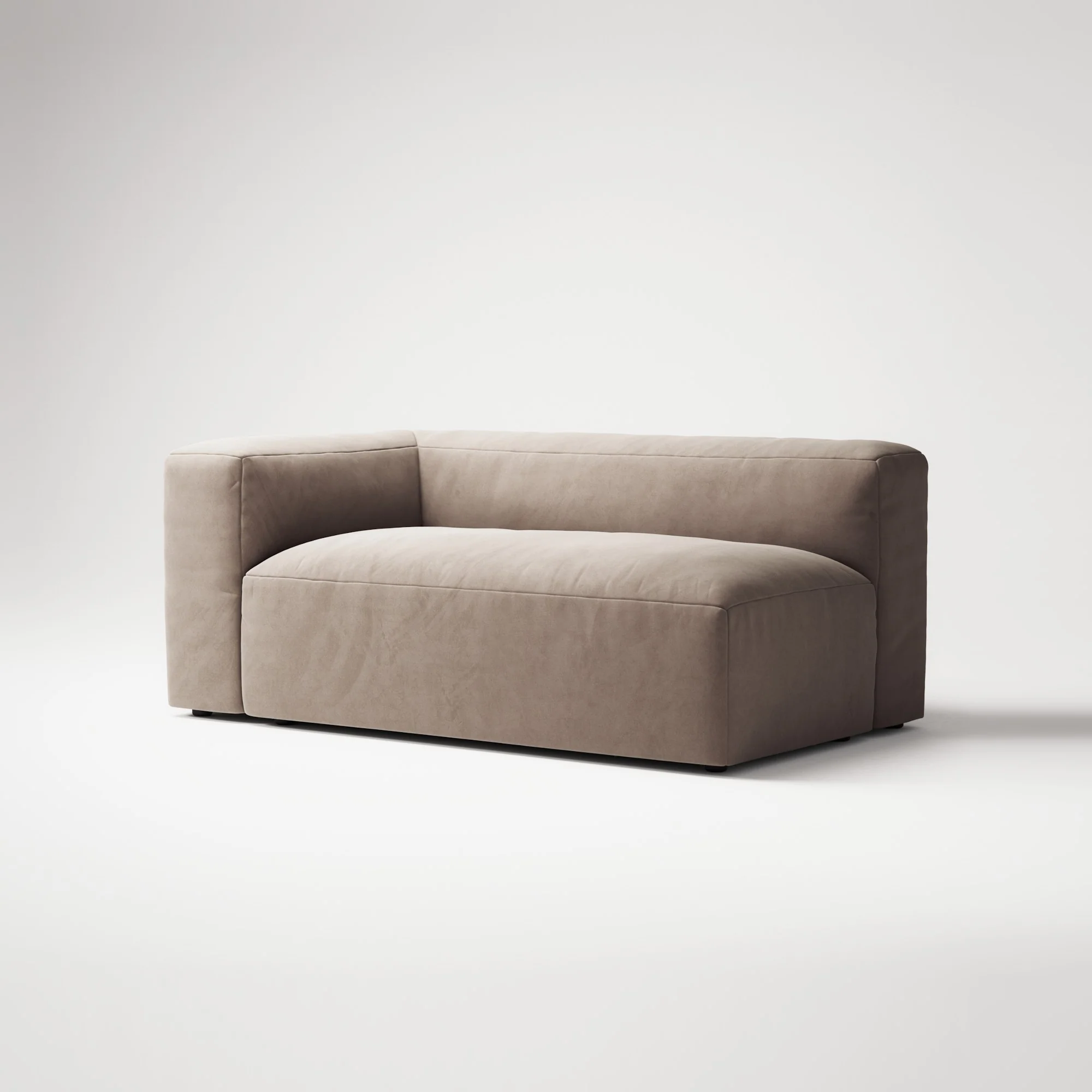 MONOLITH - 2 Seat - Left - Soft Matte Velvet Warm Beige - Image 3