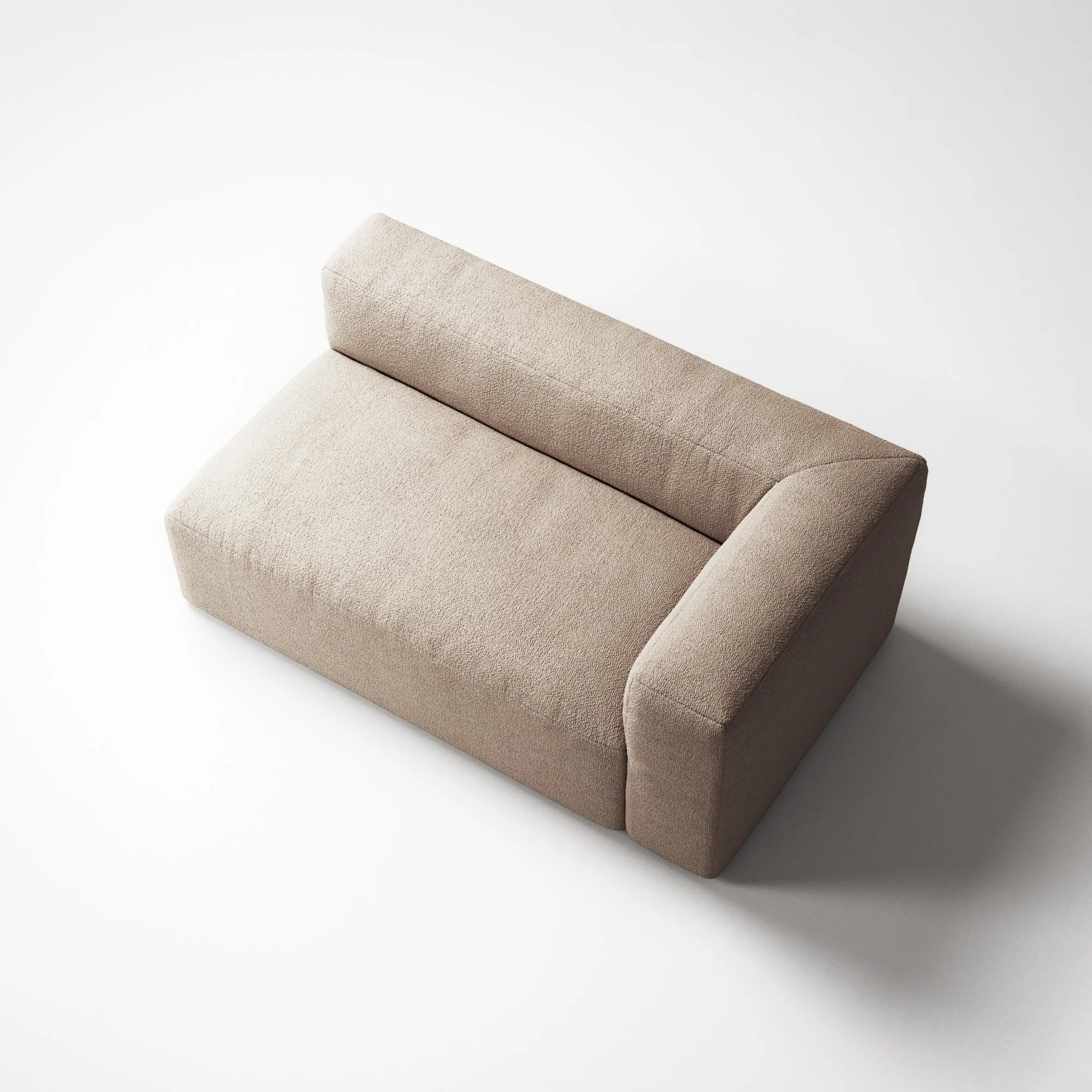 MONOLITH - 2 Seat - Right - Glint Bouclé Chalk Pink - Image 4