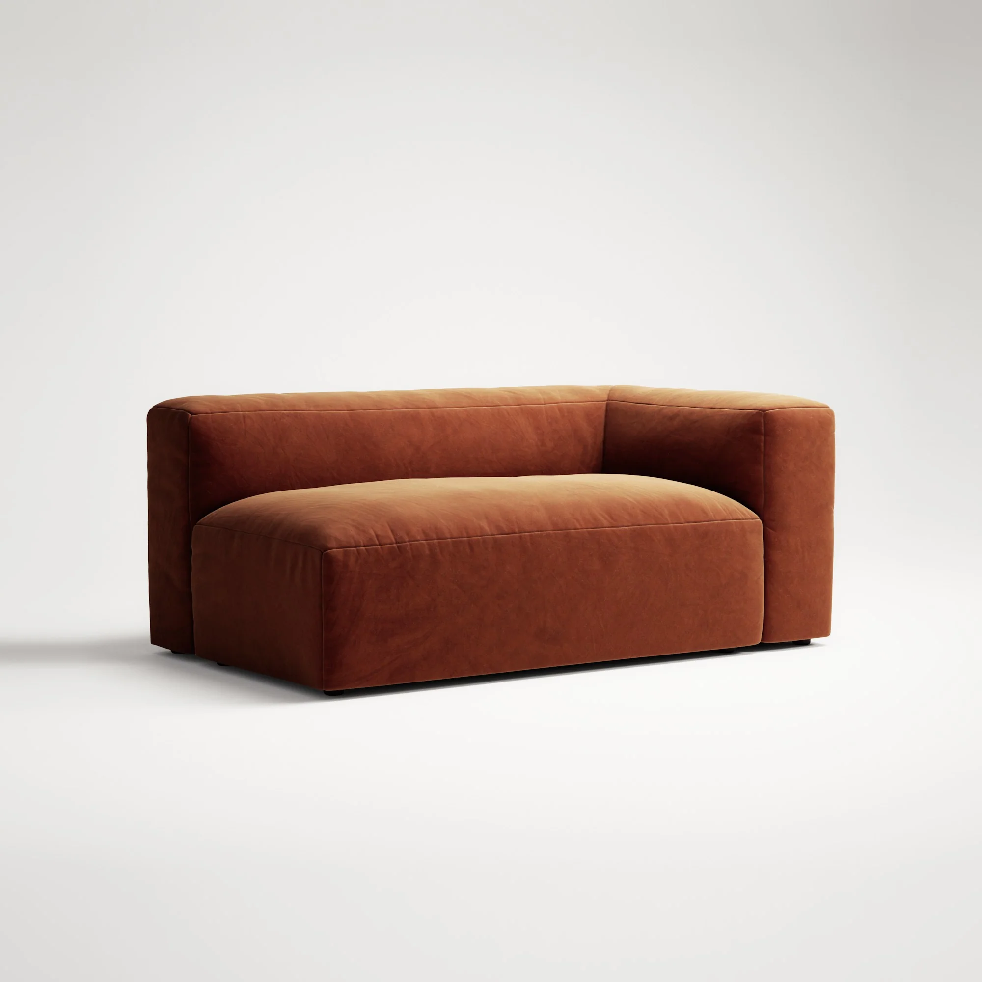 MONOLITH - 2 Seat - Right - Soft Matte Velvet Rust Orange - Image 3