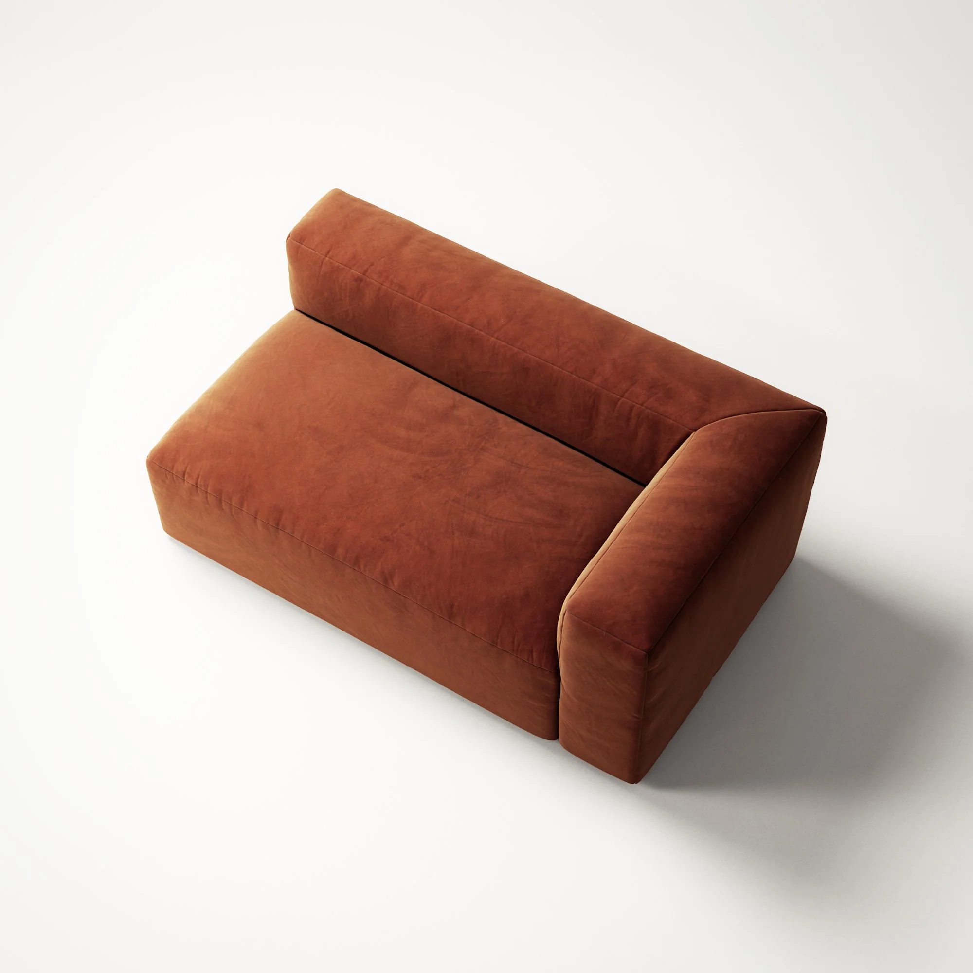 MONOLITH - 2 Seat - Right - Soft Matte Velvet Rust Orange - Image 4