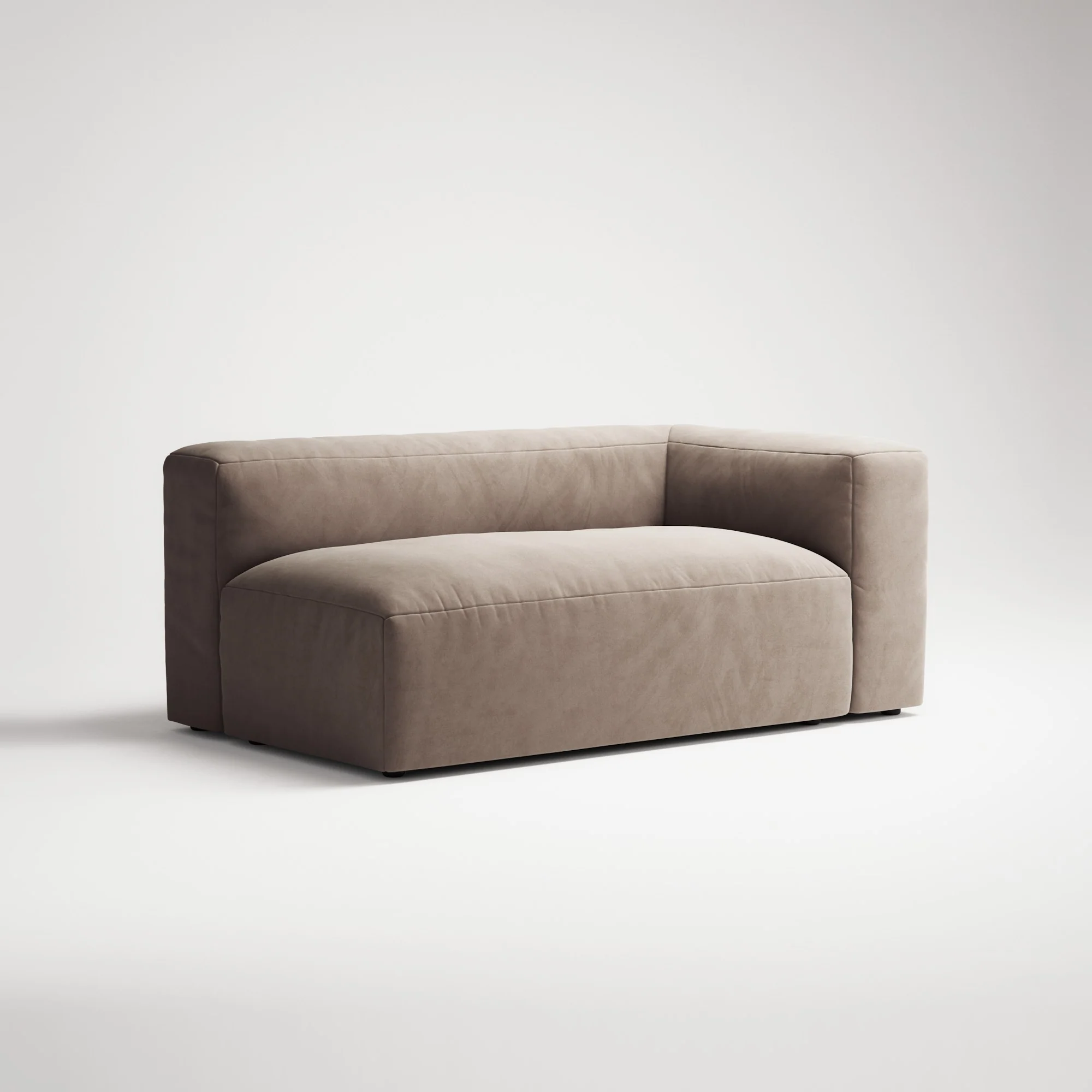 MONOLITH - 2 Seat - Right - Soft Matte Velvet Warm Beige - Image 3