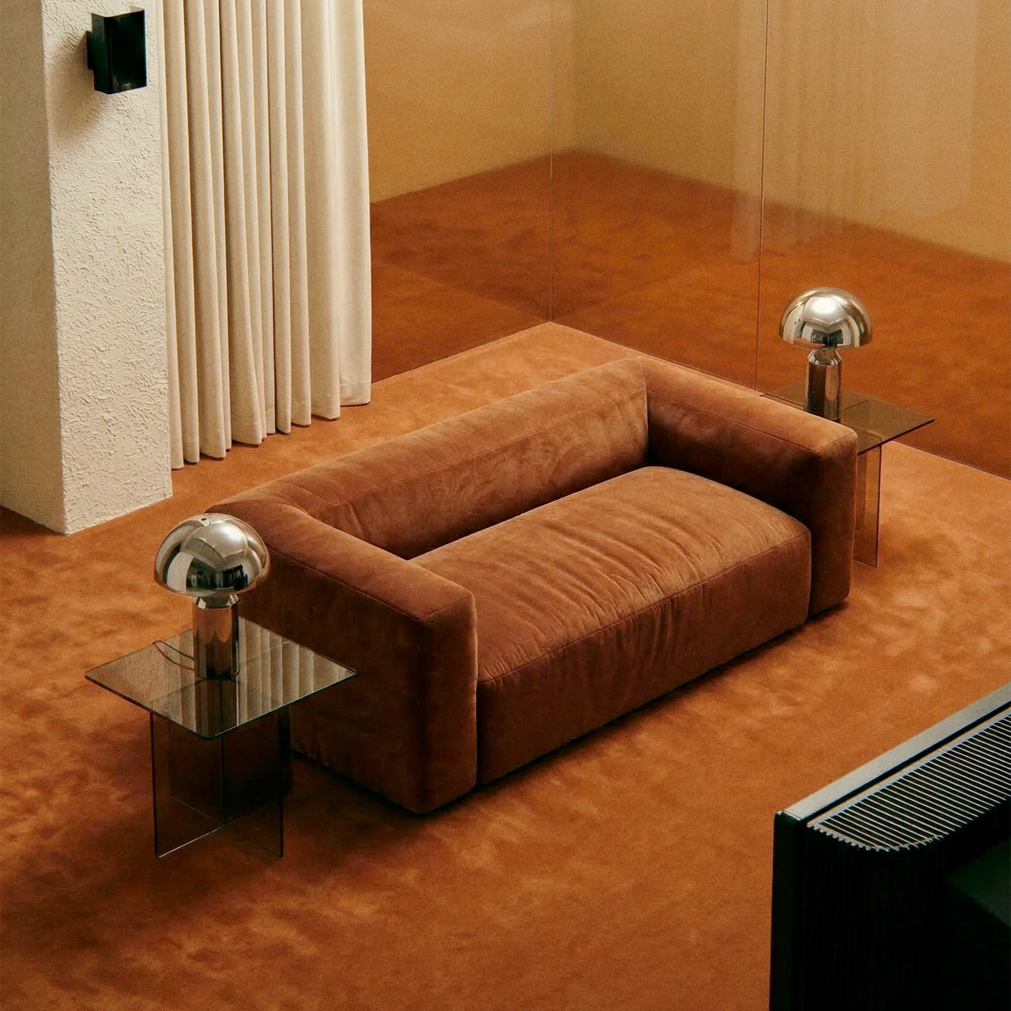 MONOLITH - 2 Seat - Soft Matte Velvet Rust Orange - Image 2