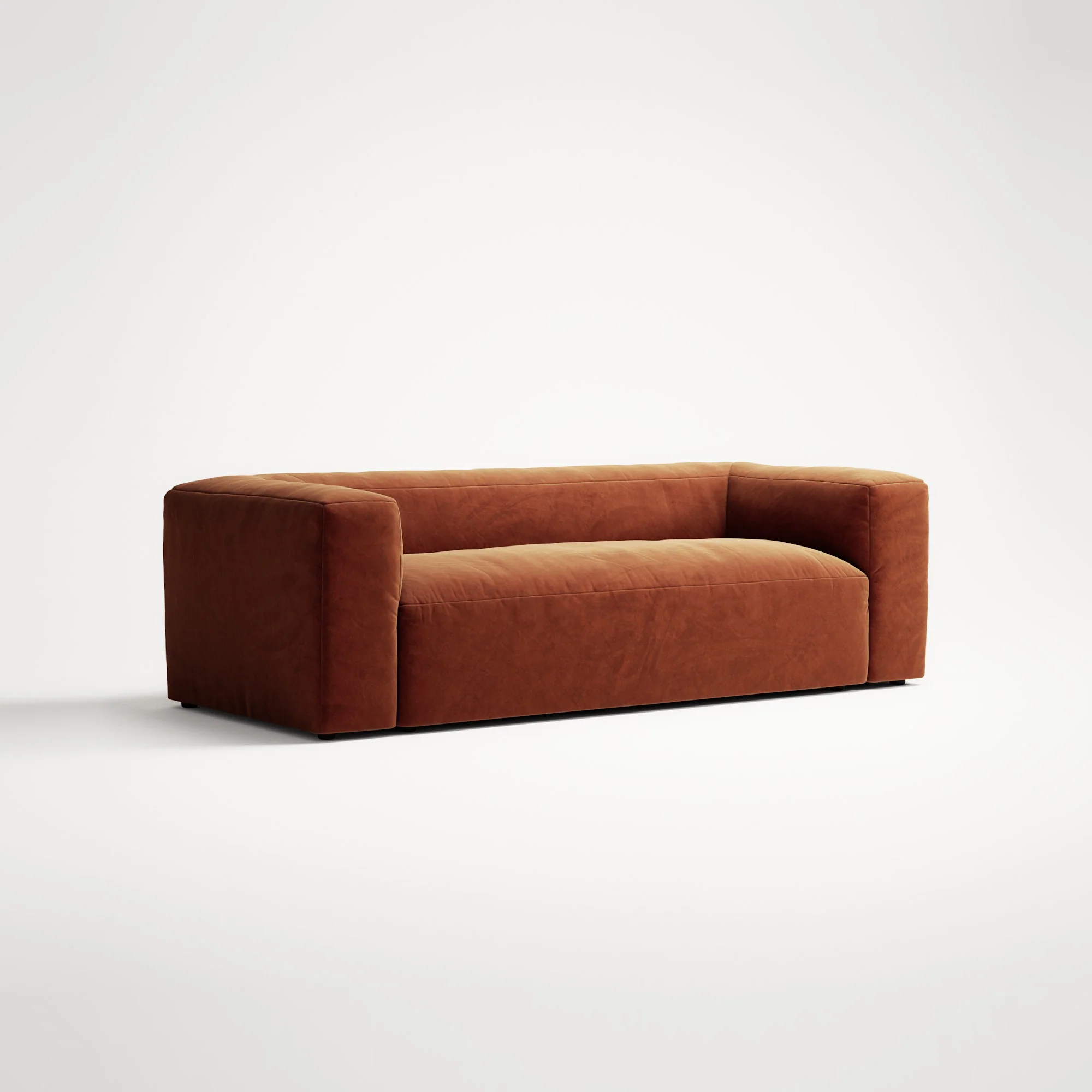 MONOLITH - 2 Seat - Soft Matte Velvet Rust Orange - Image 4