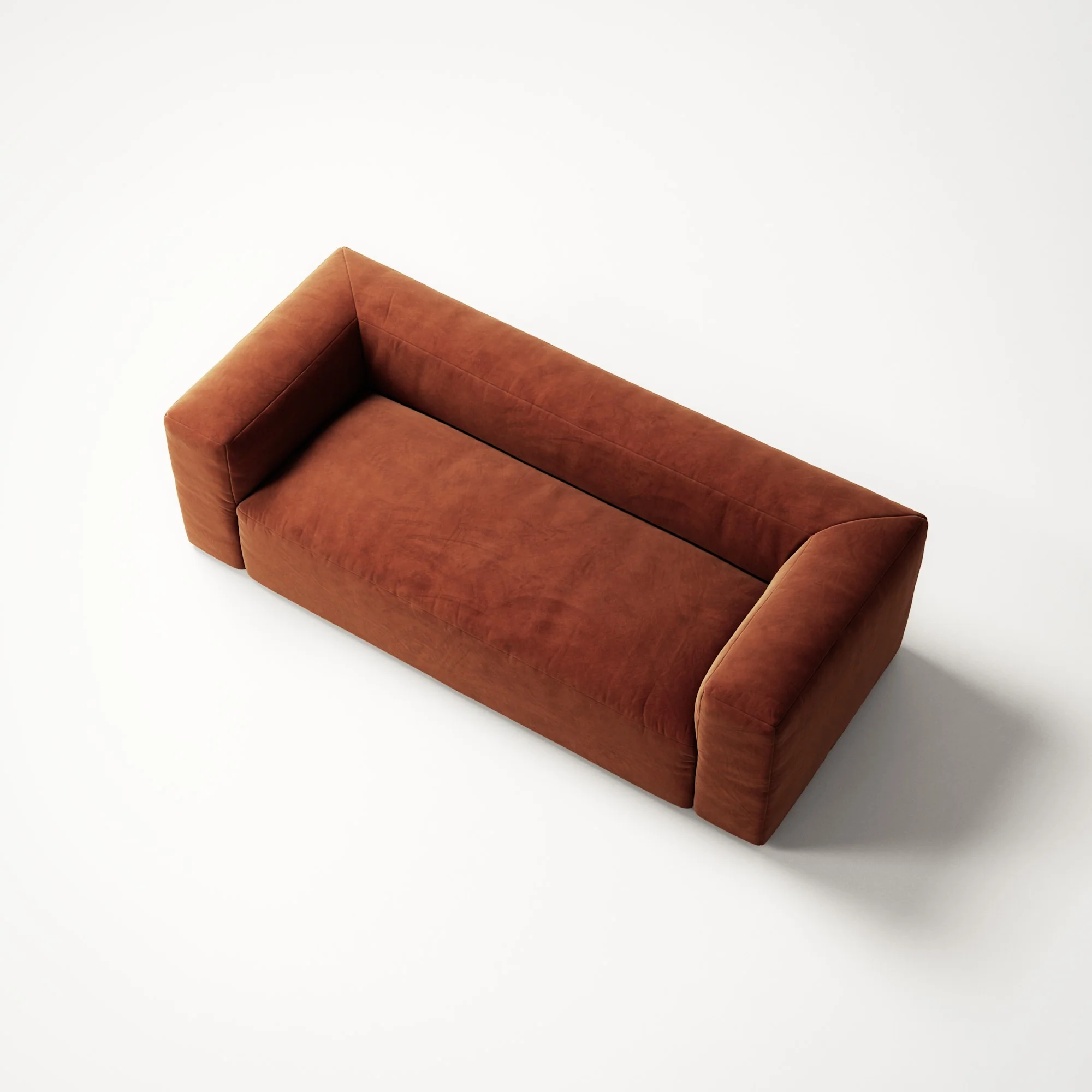 MONOLITH - 2 Seat - Soft Matte Velvet Rust Orange - Image 5