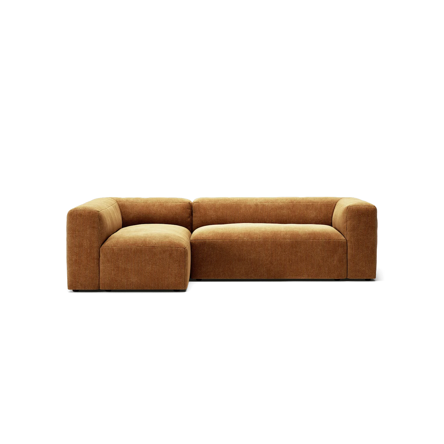 MONOLITH - 3 Seater with Chaise Lounge - Left - Bold Corduroy Burnt Orange
