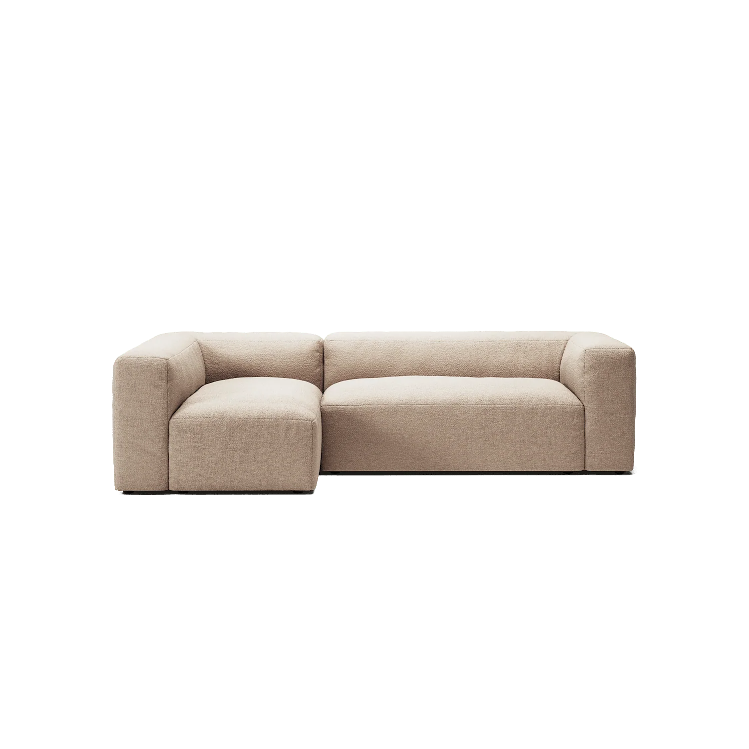 MONOLITH - 3 Seater with Chaise Lounge - Left - Glint Bouclé Chalk Pink