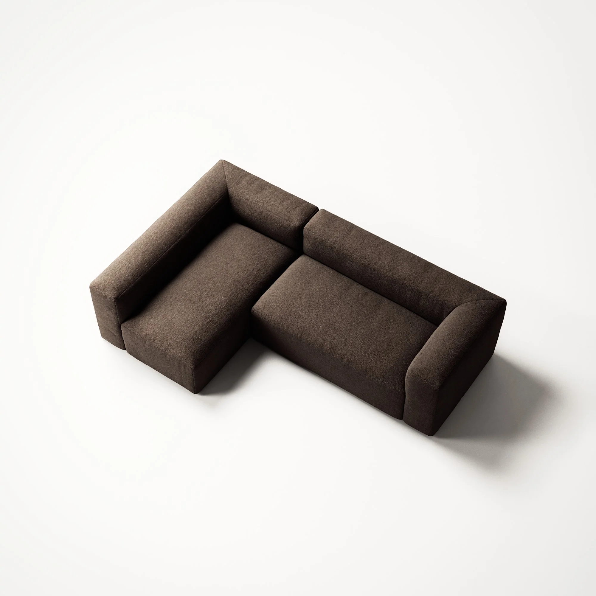 MONOLITH - 3 Seater with Chaise Lounge - Left - Glint Bouclé Dark Brown - Image 4
