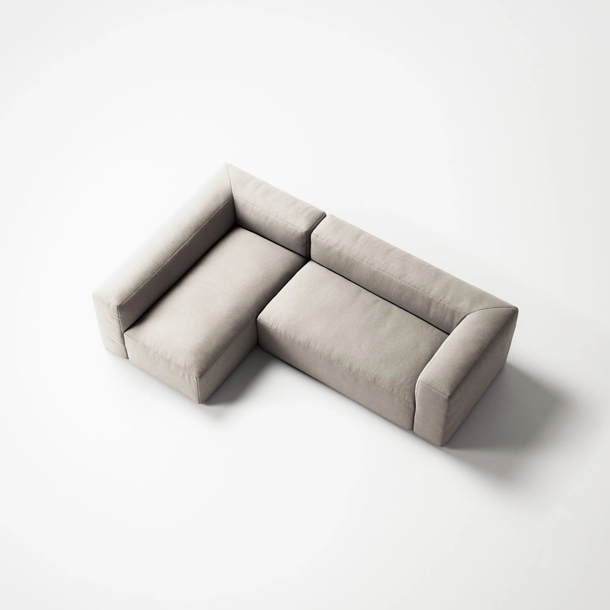 MONOLITH - 3 Seater with Chaise Lounge - Left - Micro Chenille Grey Cream - Image 4
