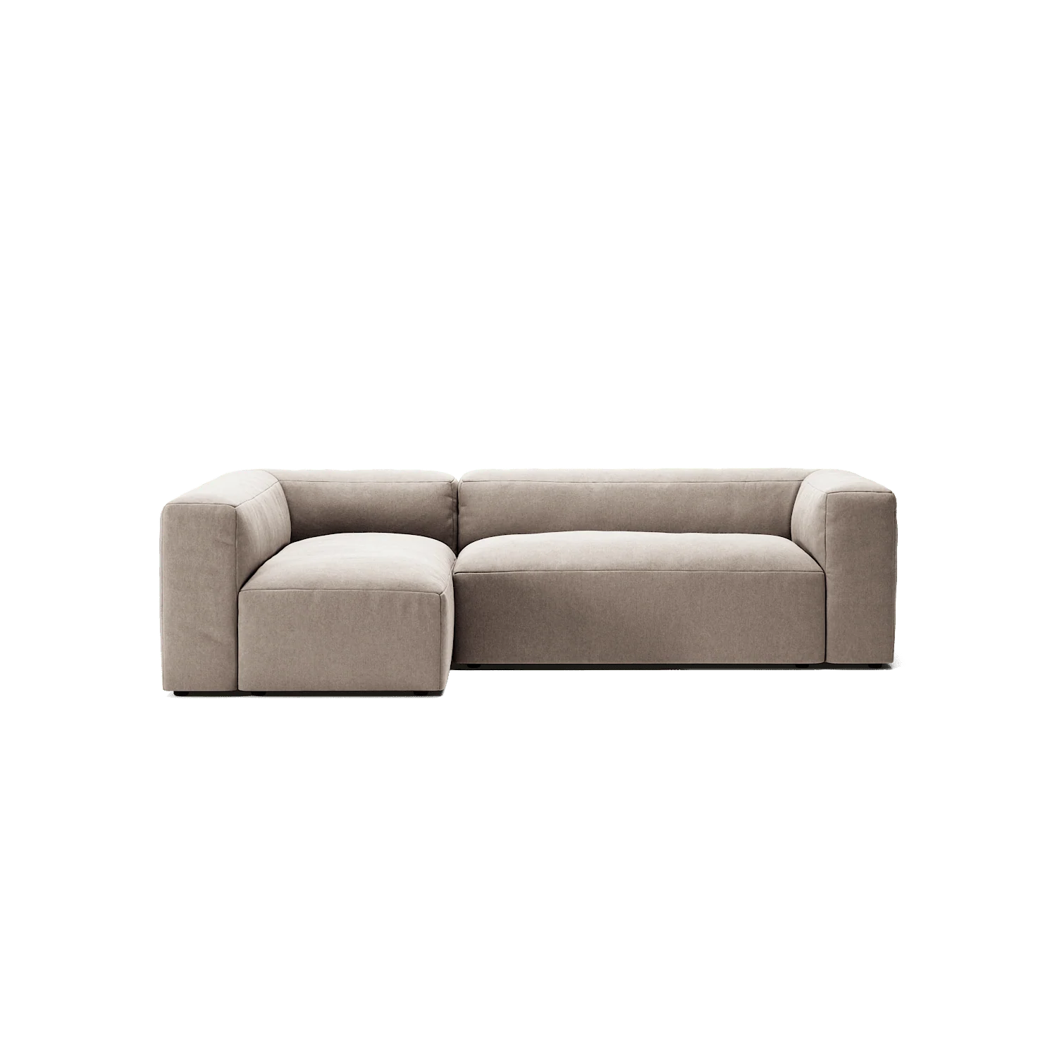 MONOLITH - 3 Seater with Chaise Lounge - Left - Micro Chenille Stone Beige