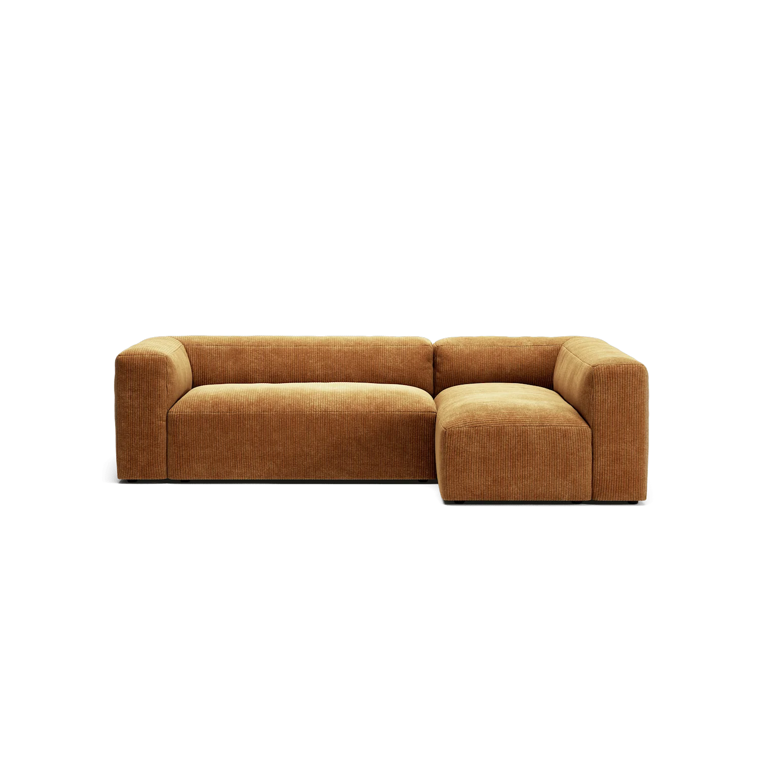 MONOLITH - 3 Seater with Chaise Lounge - Right - Bold Corduroy Burnt Orange