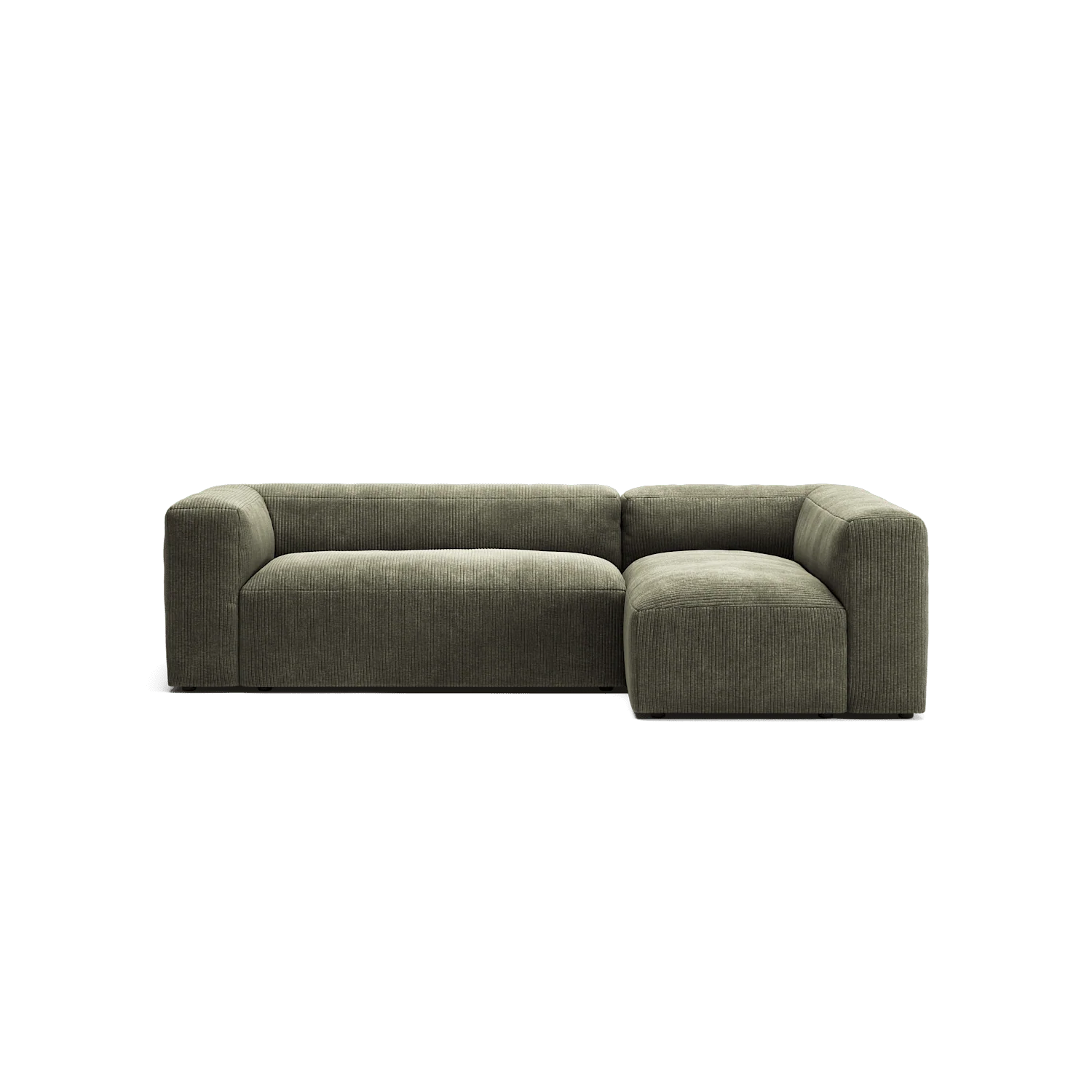 MONOLITH - 3 Seater with Chaise Lounge - Right - Bold Corduroy Moss Green