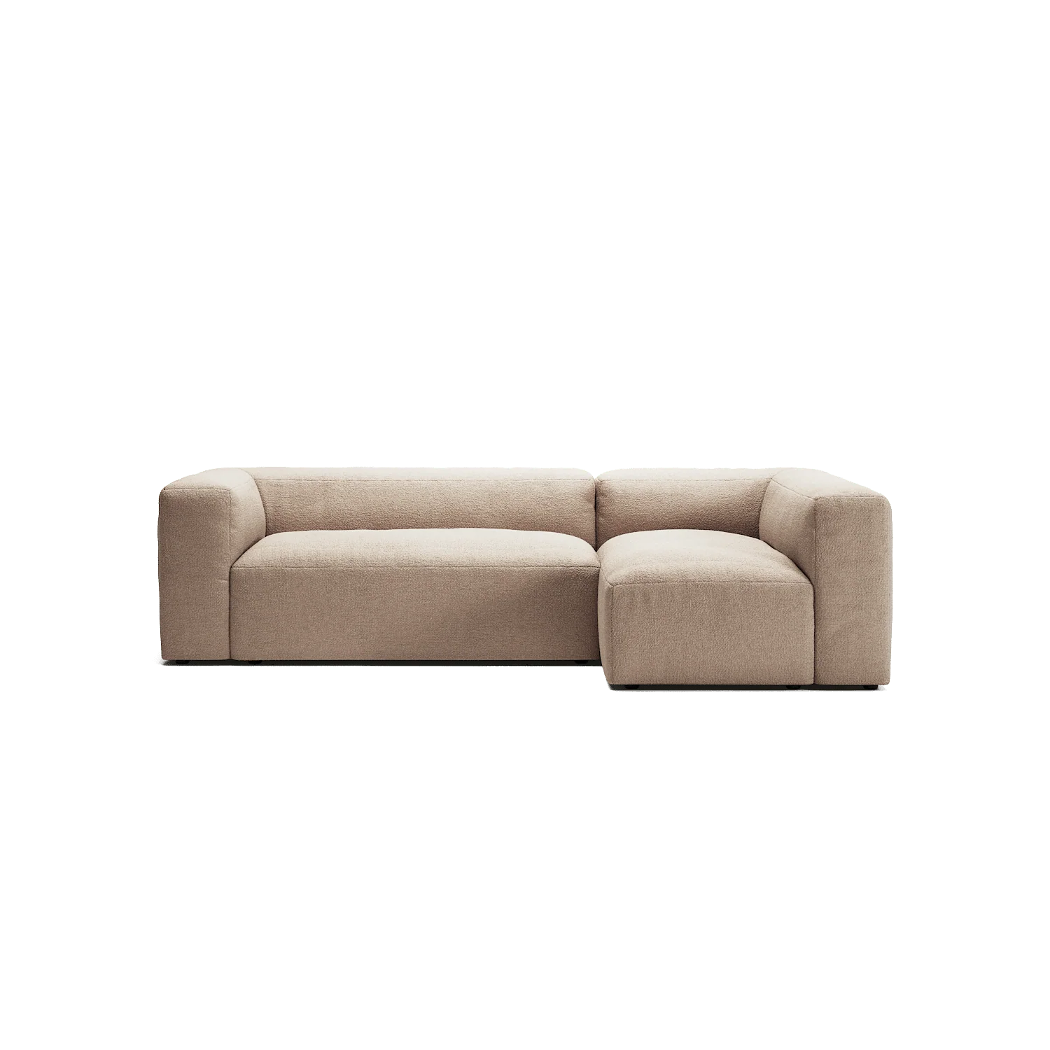 MONOLITH - 3 Seater with Chaise Lounge - Right - Glint Bouclé Chalk Pink