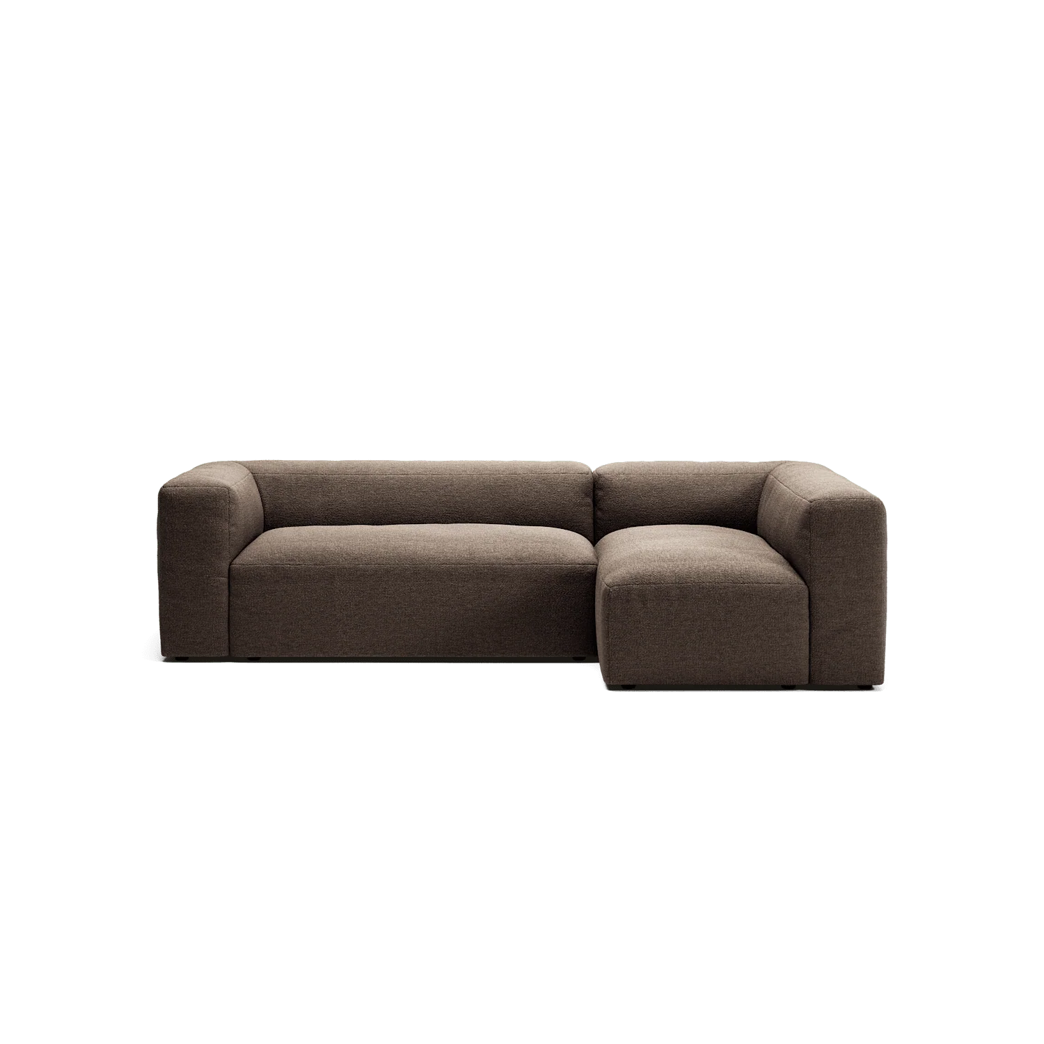 MONOLITH - 3 Seater with Chaise Lounge - Right - Glint Bouclé Dark Brown