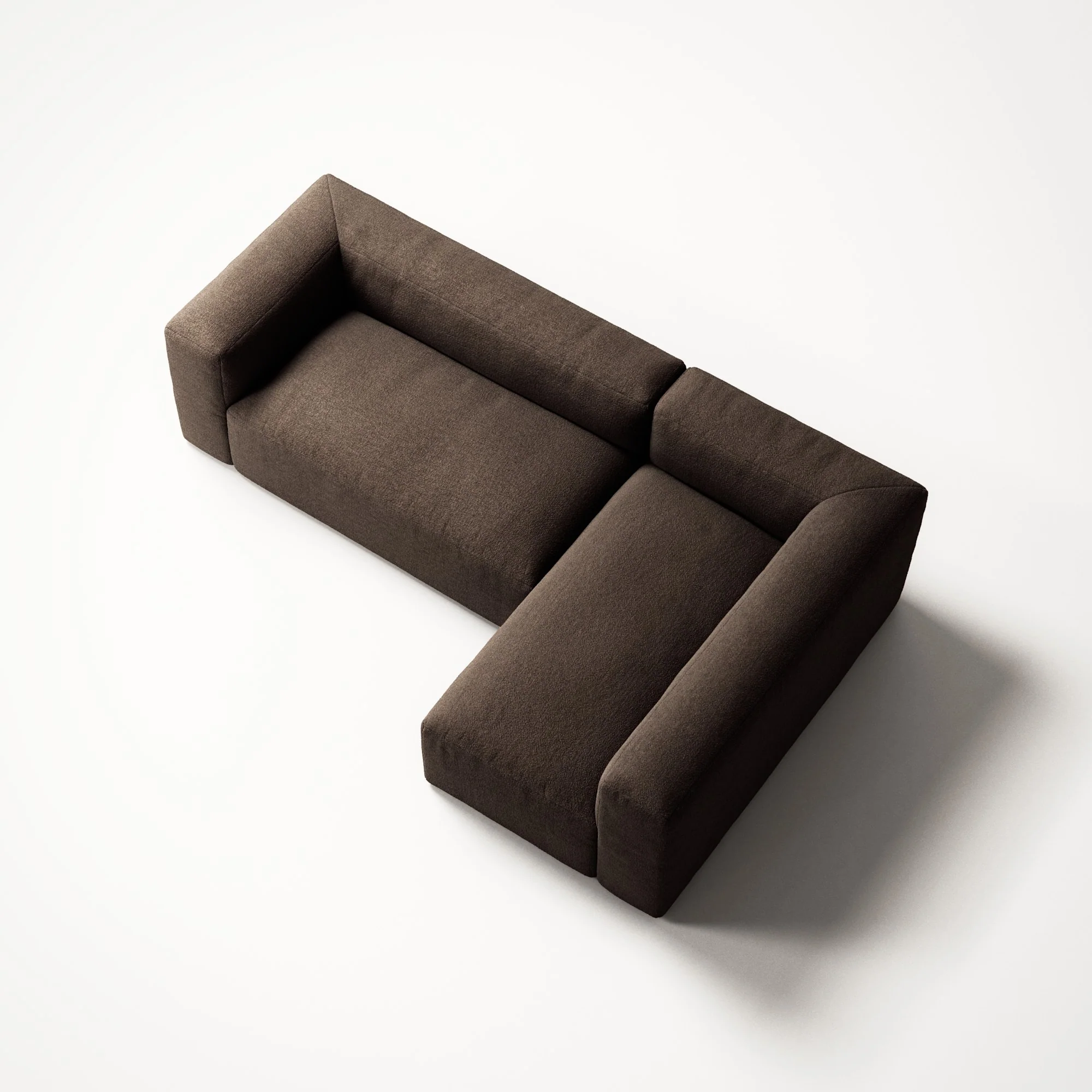 MONOLITH - 3 Seater with Chaise Lounge - Right - Glint Bouclé Dark Brown - Image 5