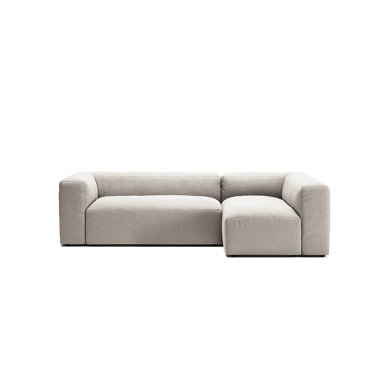 MONOLITH - 3 Seater with Chaise Lounge - Right - Micro Chenille Grey Cream