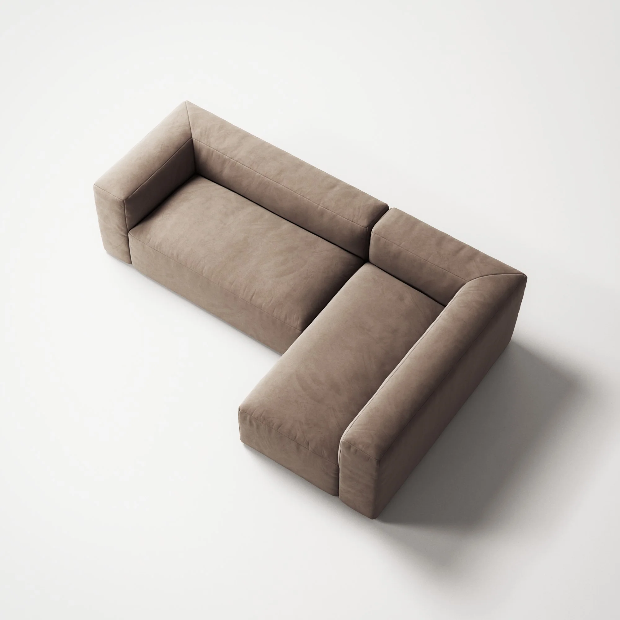 MONOLITH - 3 Seater with Chaise Lounge - Right - Soft Matte Velvet Warm Beige - Image 4